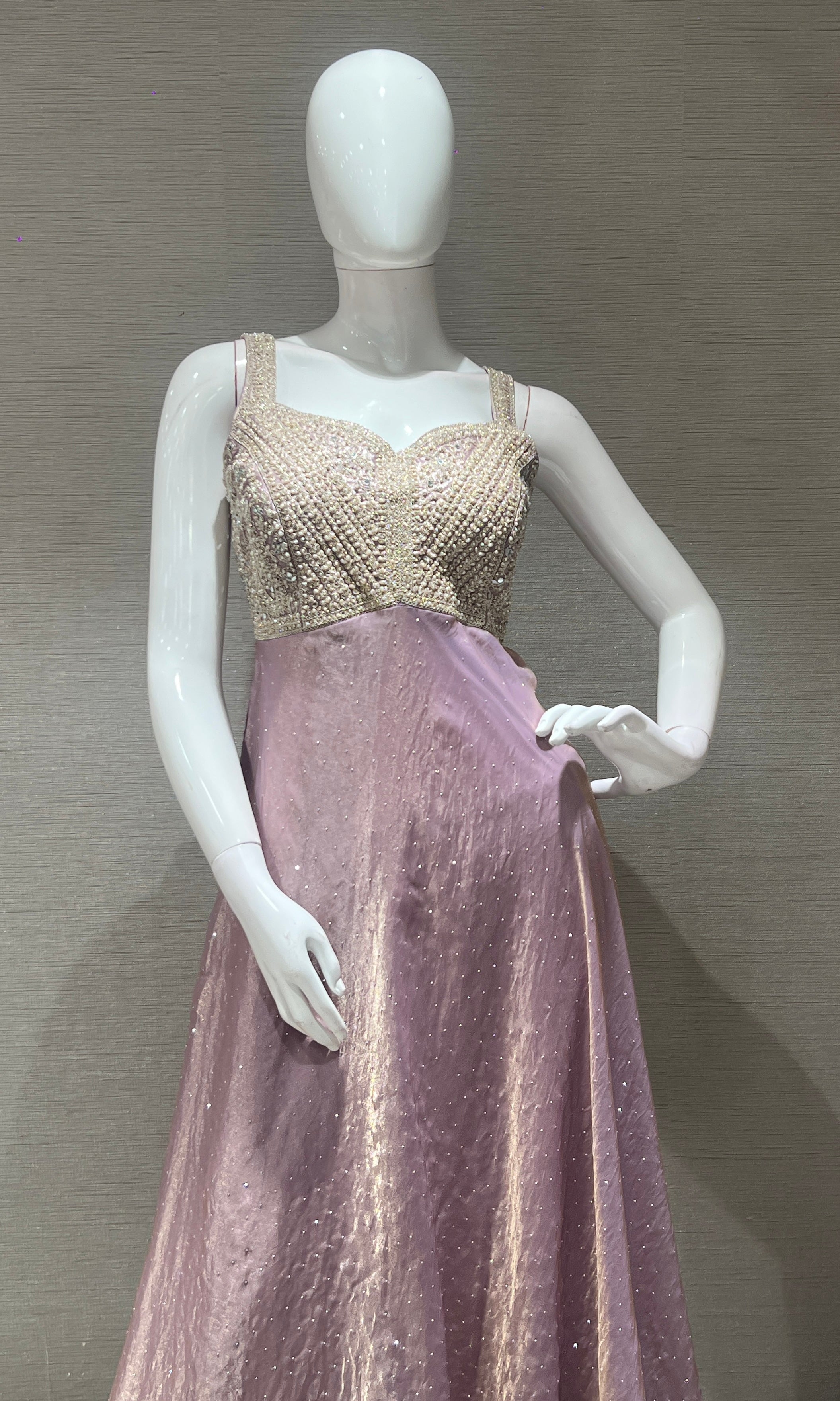 Lilac EMBROIDERED Anarkali WITH PALAZZO PANTS