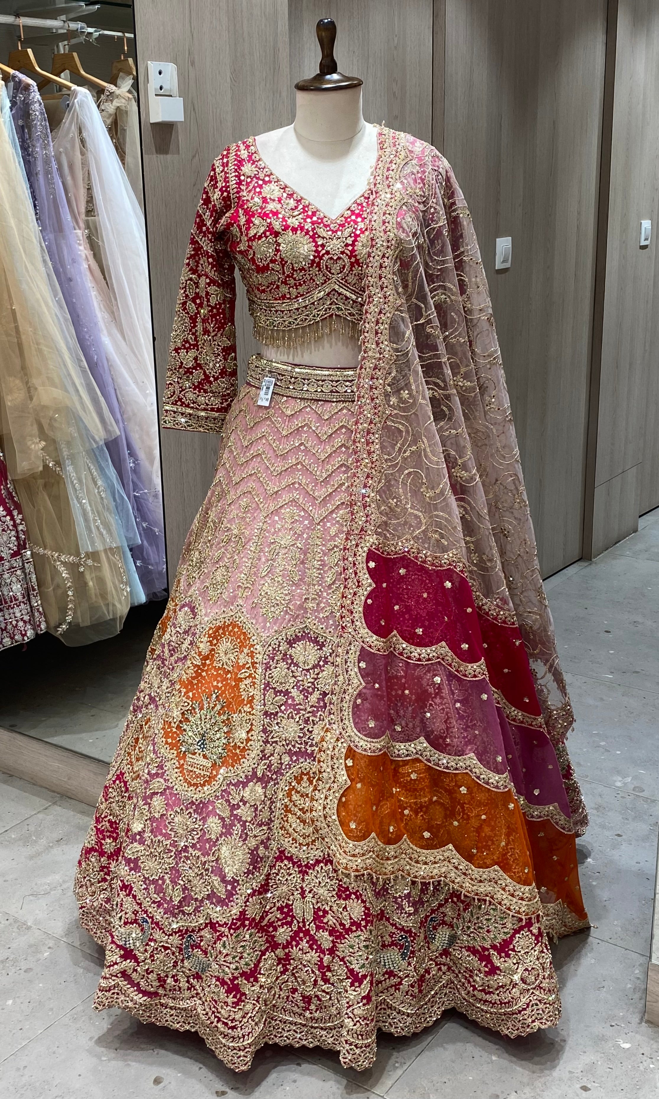 Pink Lehenga Zari and Zardozi Embroidery