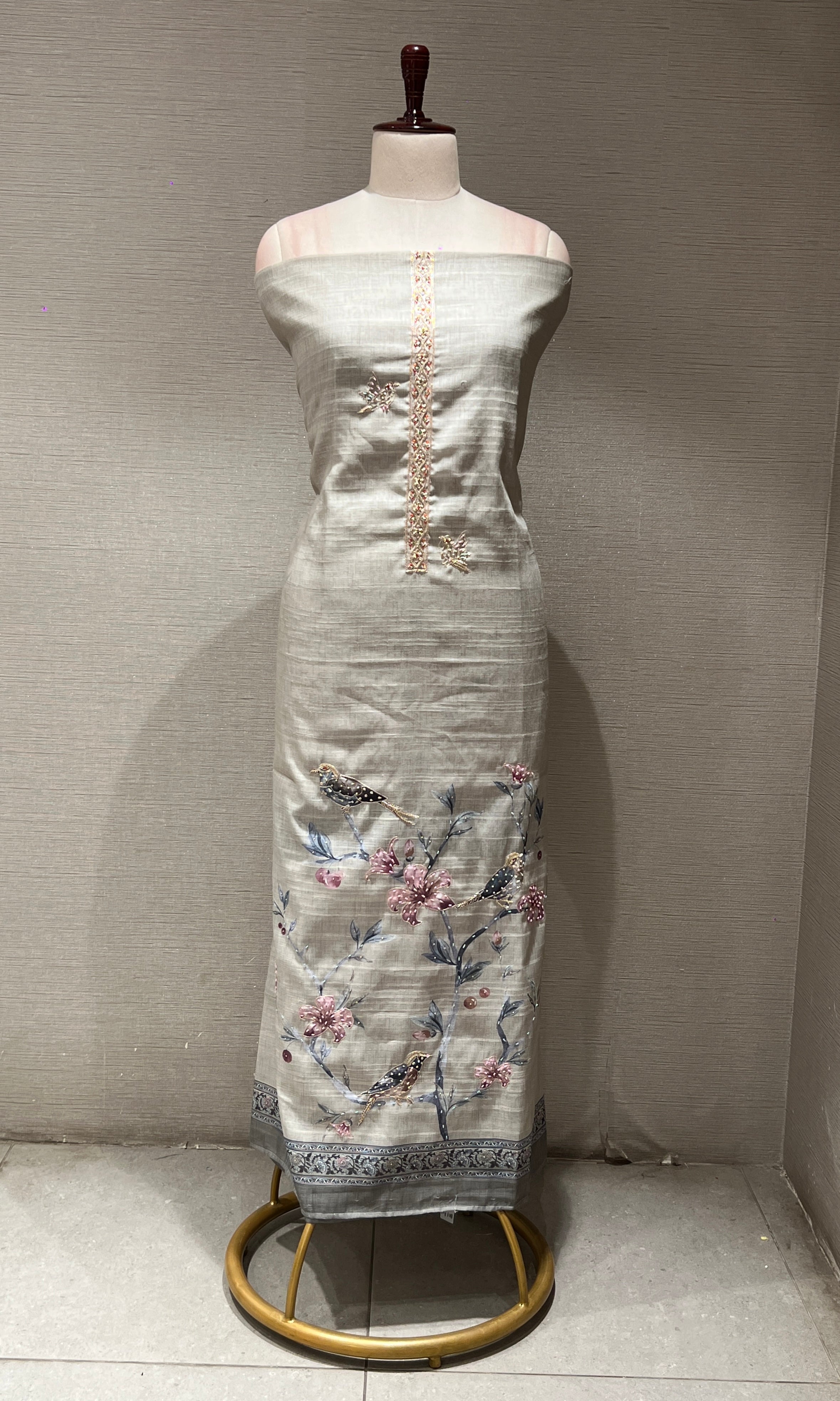 Pista green dress material