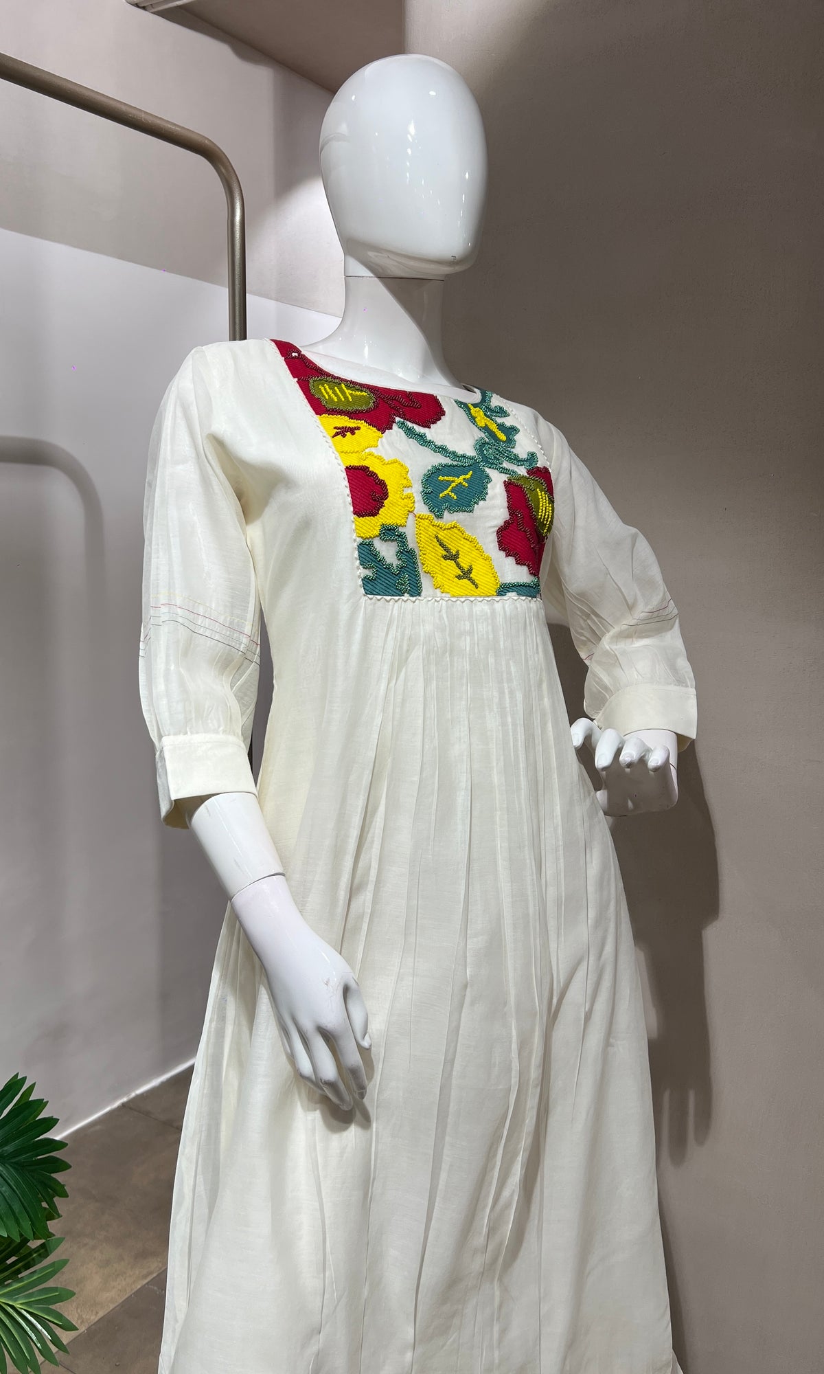 IVORY bead work kurti top