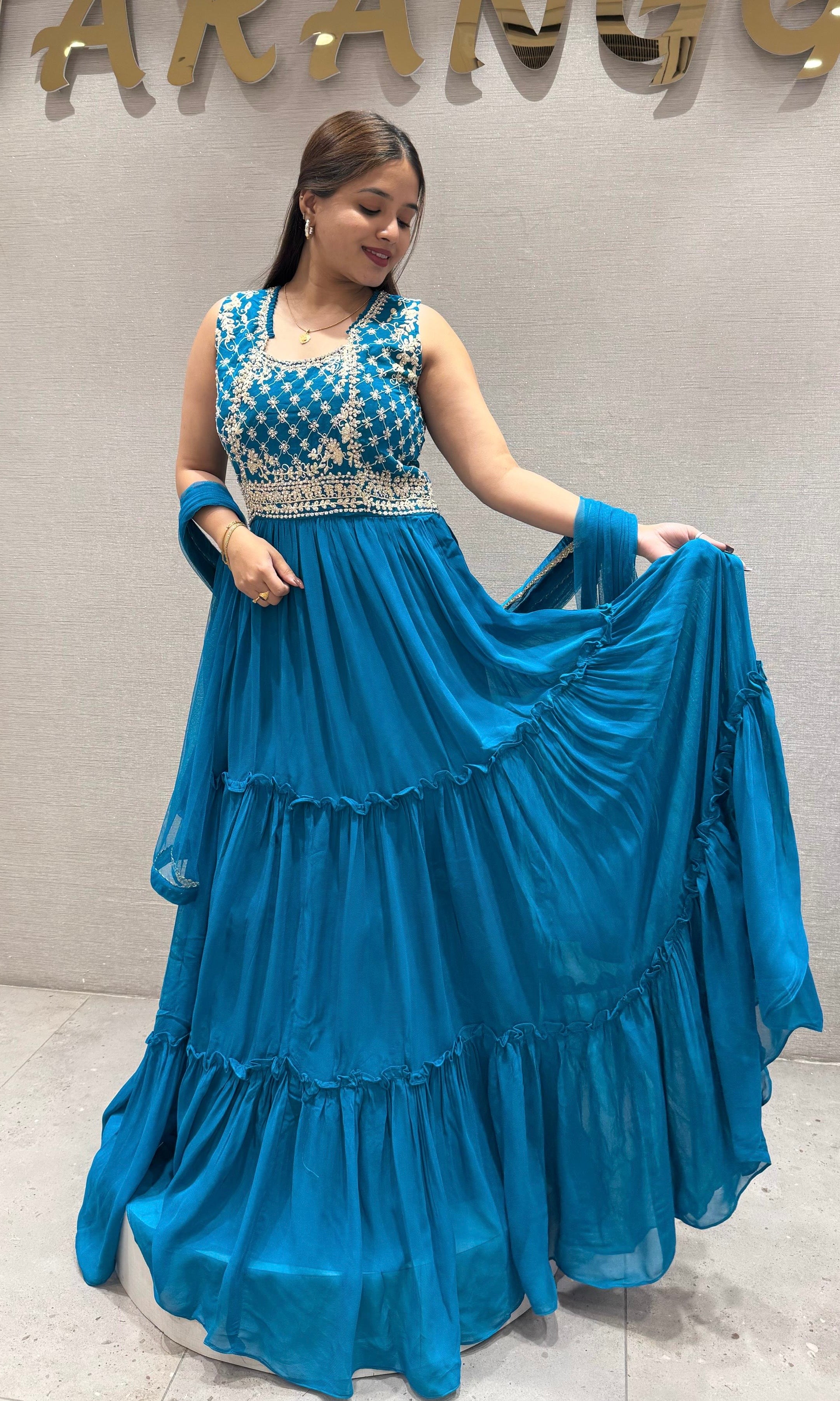 Blue long dress