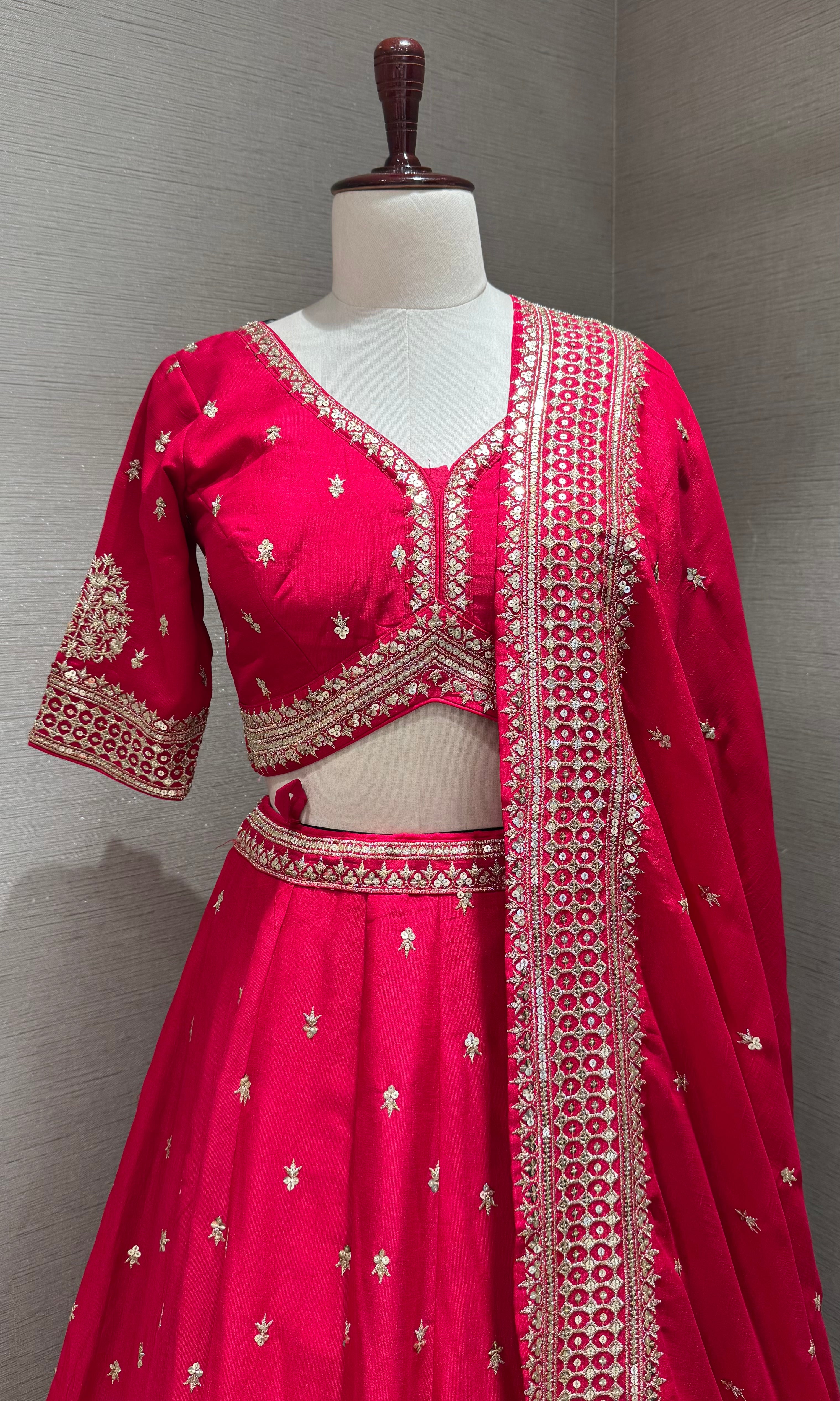 Rani Zari embroidered lehenga choli