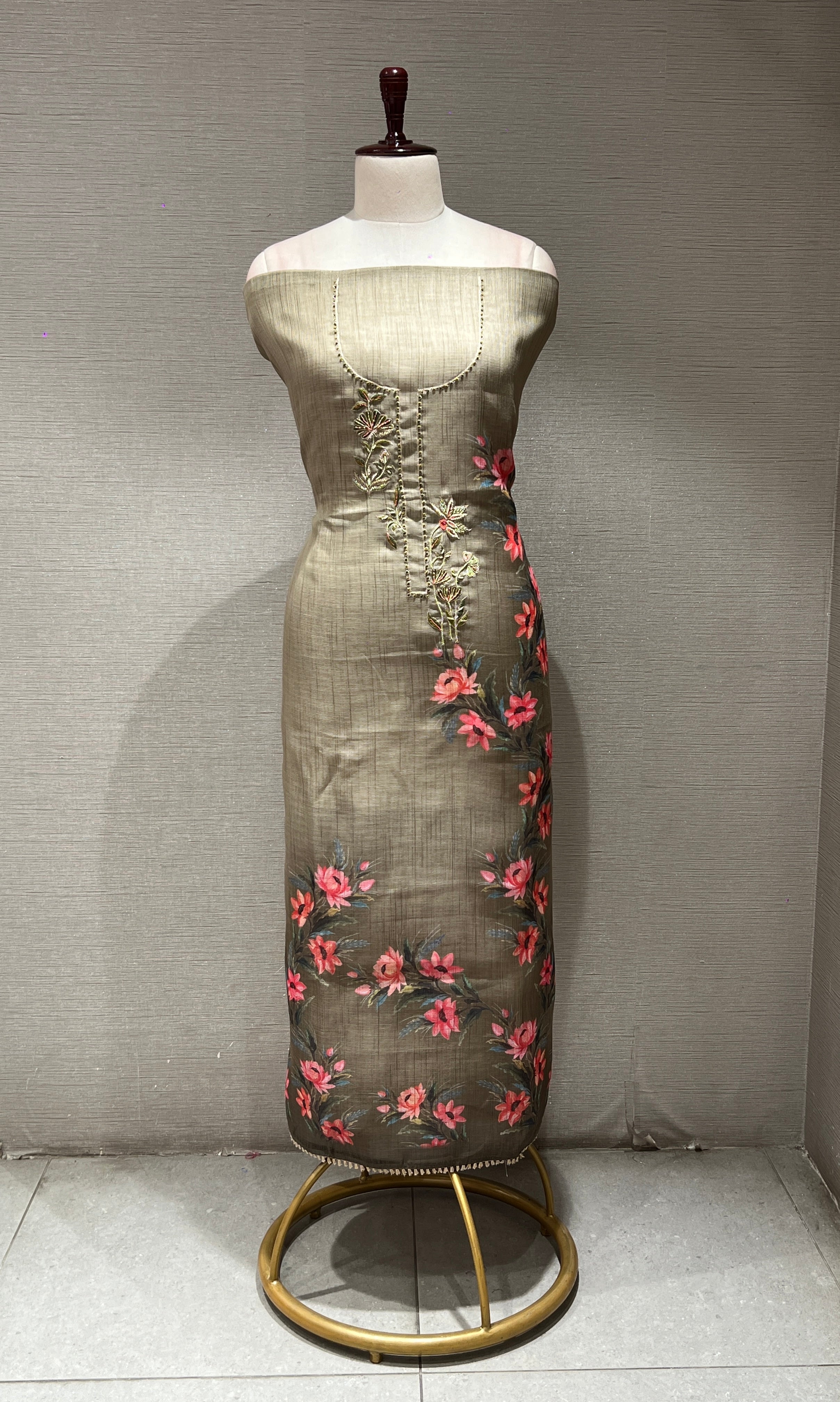 Green dress material