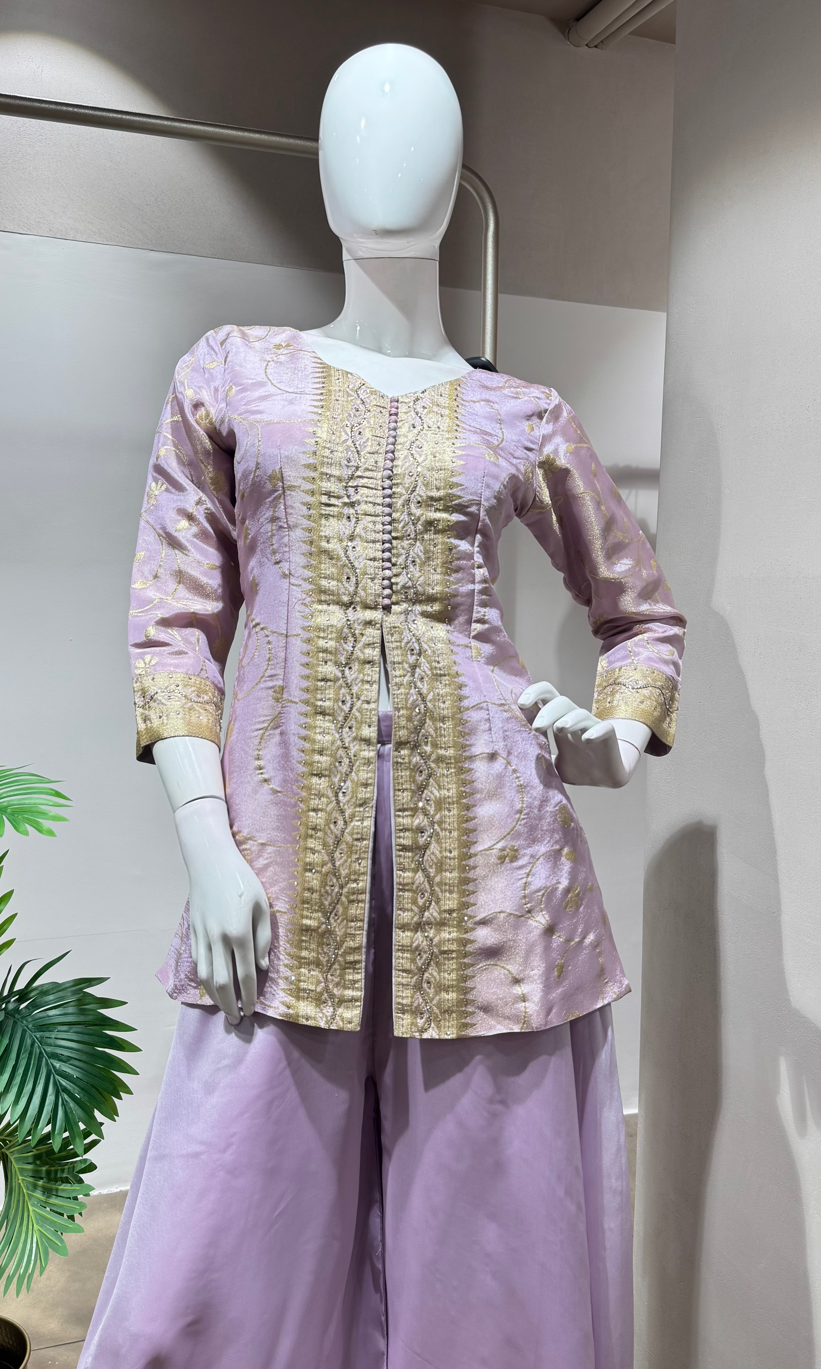 Lavender peplum palazzo set