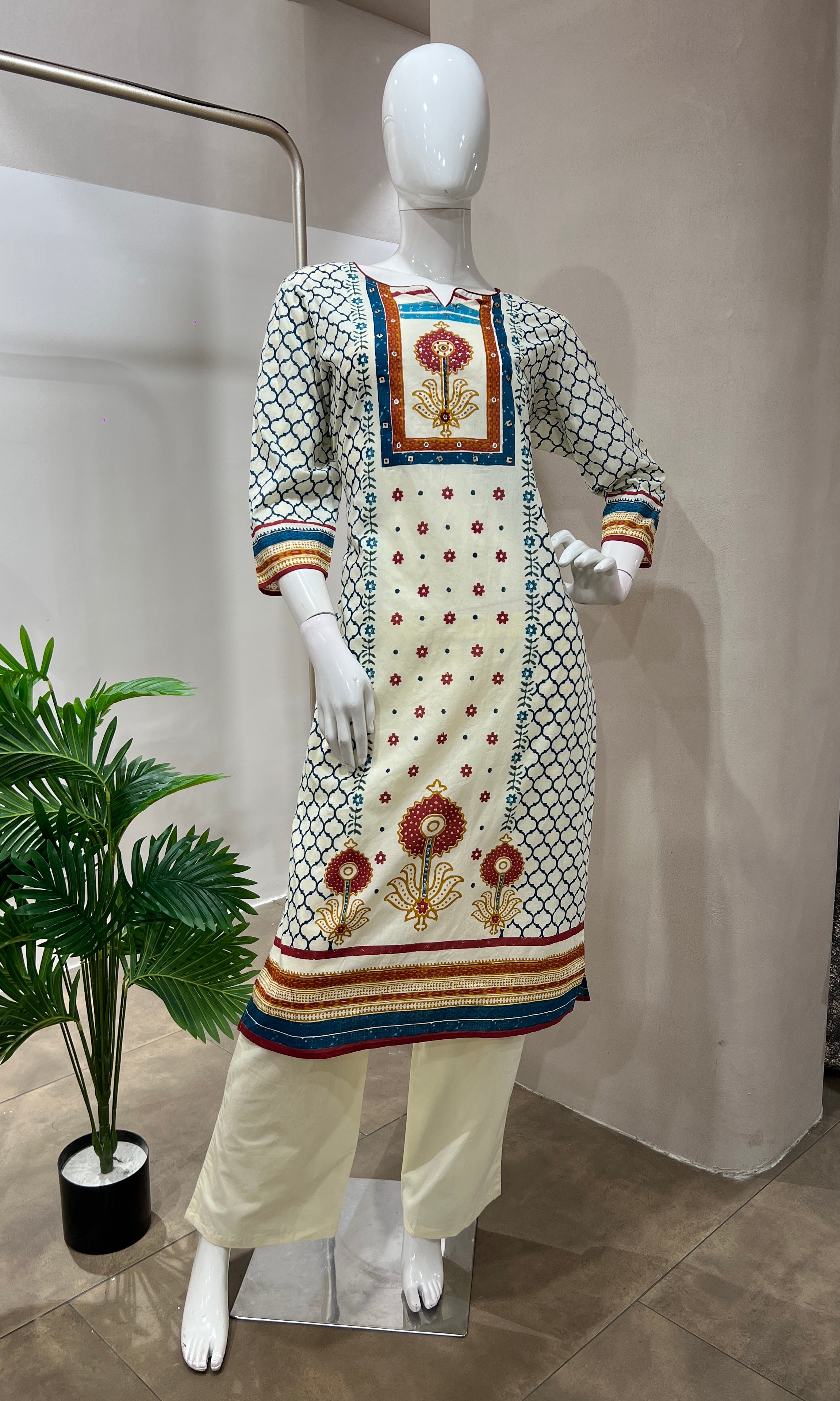Blue EMBROIDERED kurta set