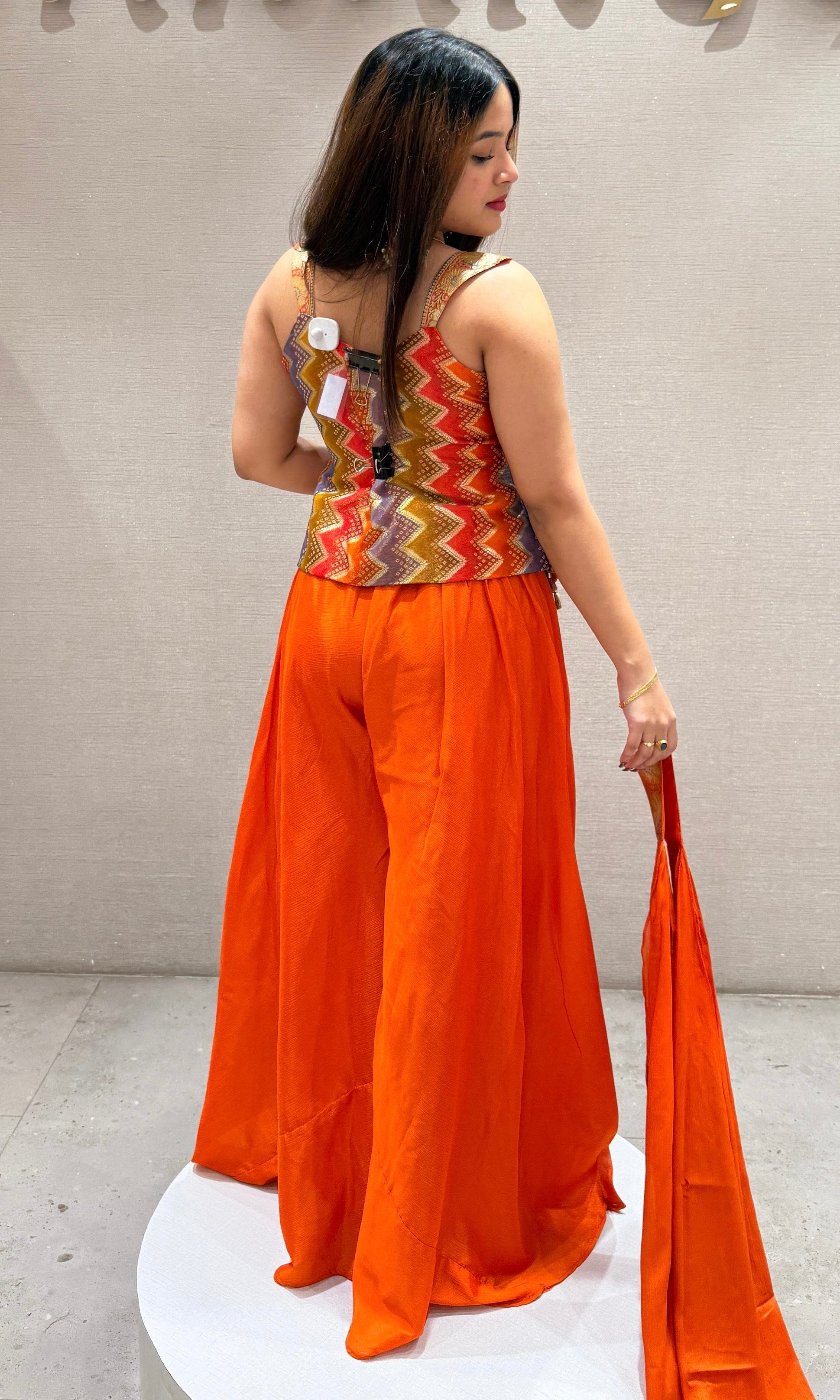 Orange Palazzo set with designer top