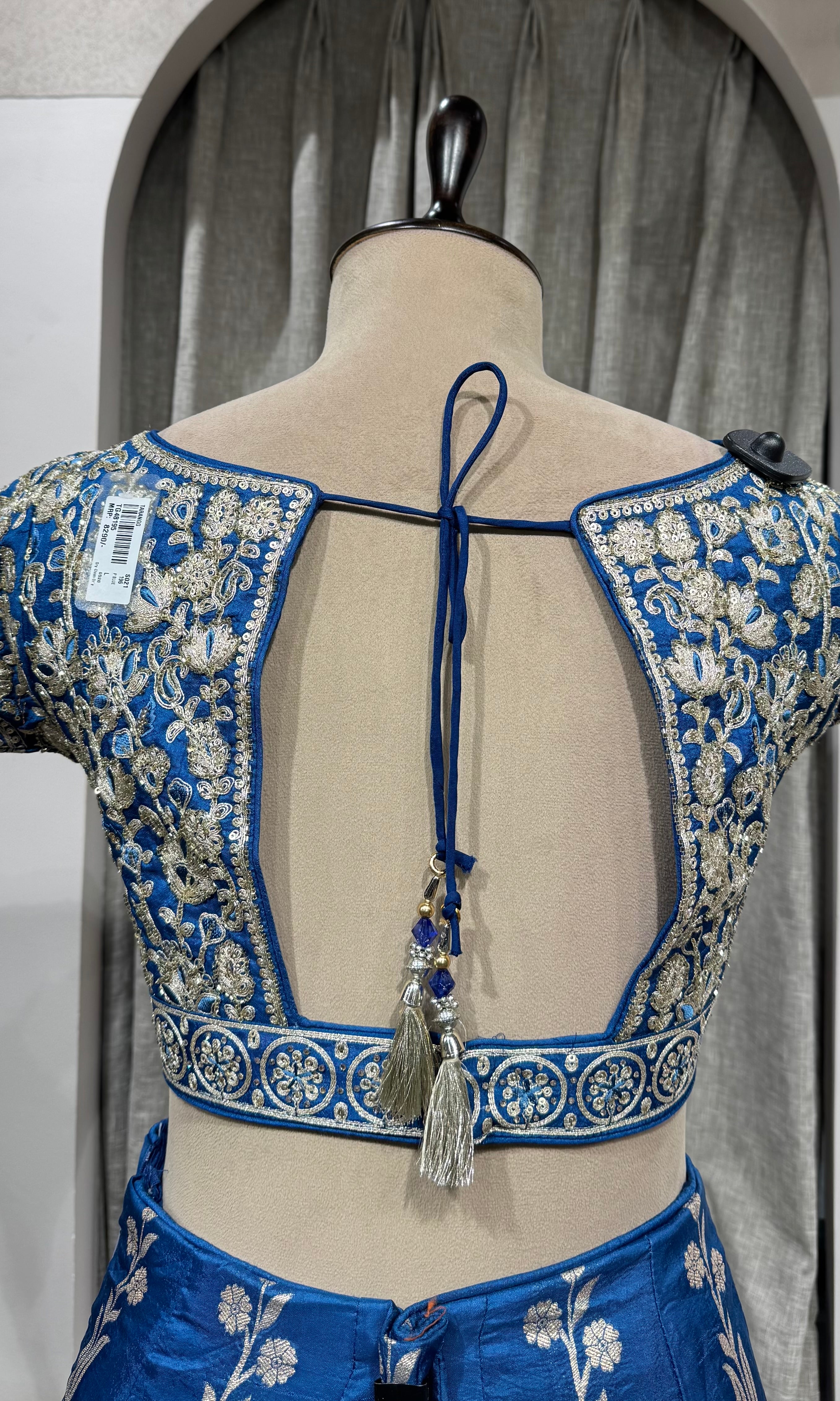 BLUE EMBROIDERED BANARASI lehenga