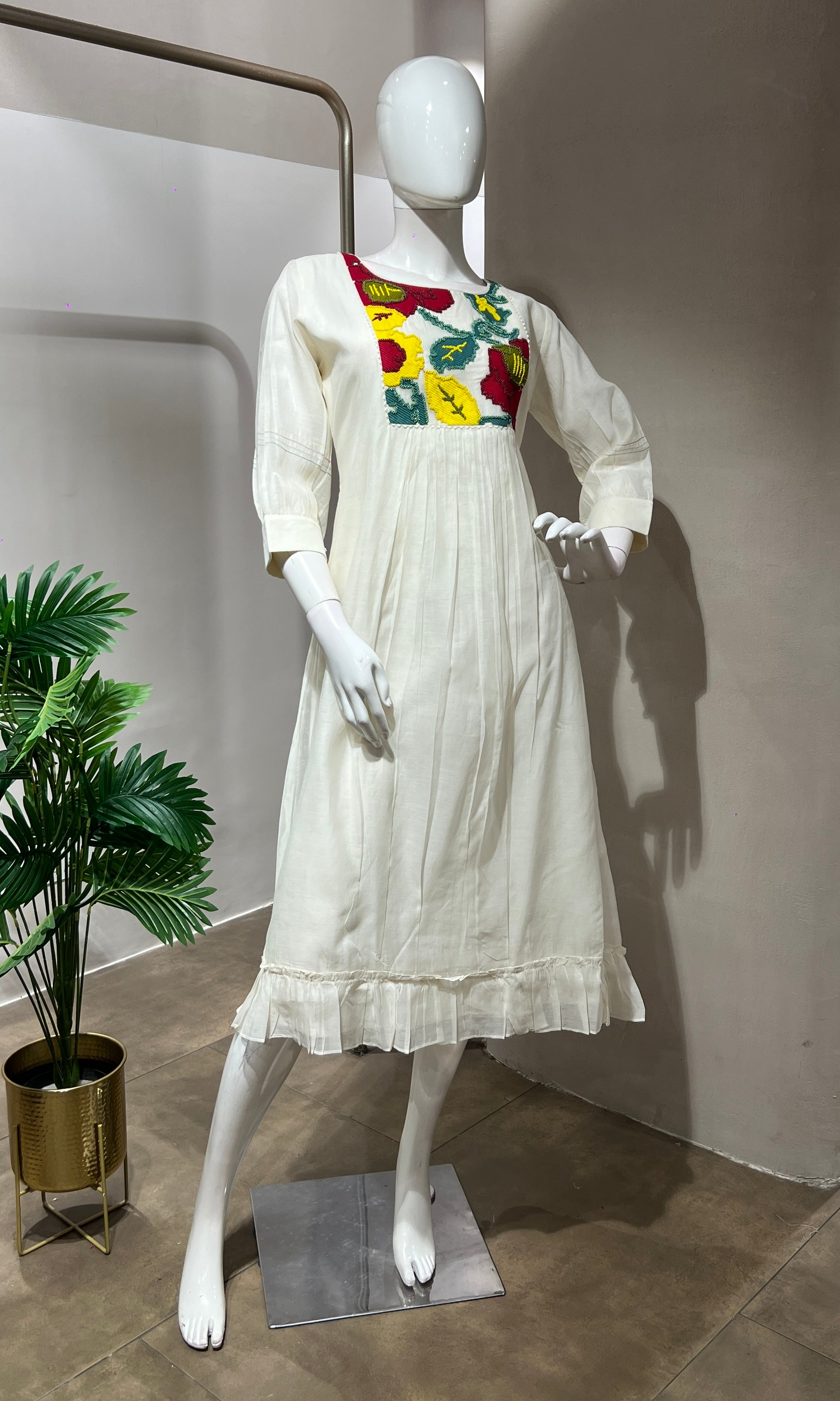 IVORY bead work kurti top