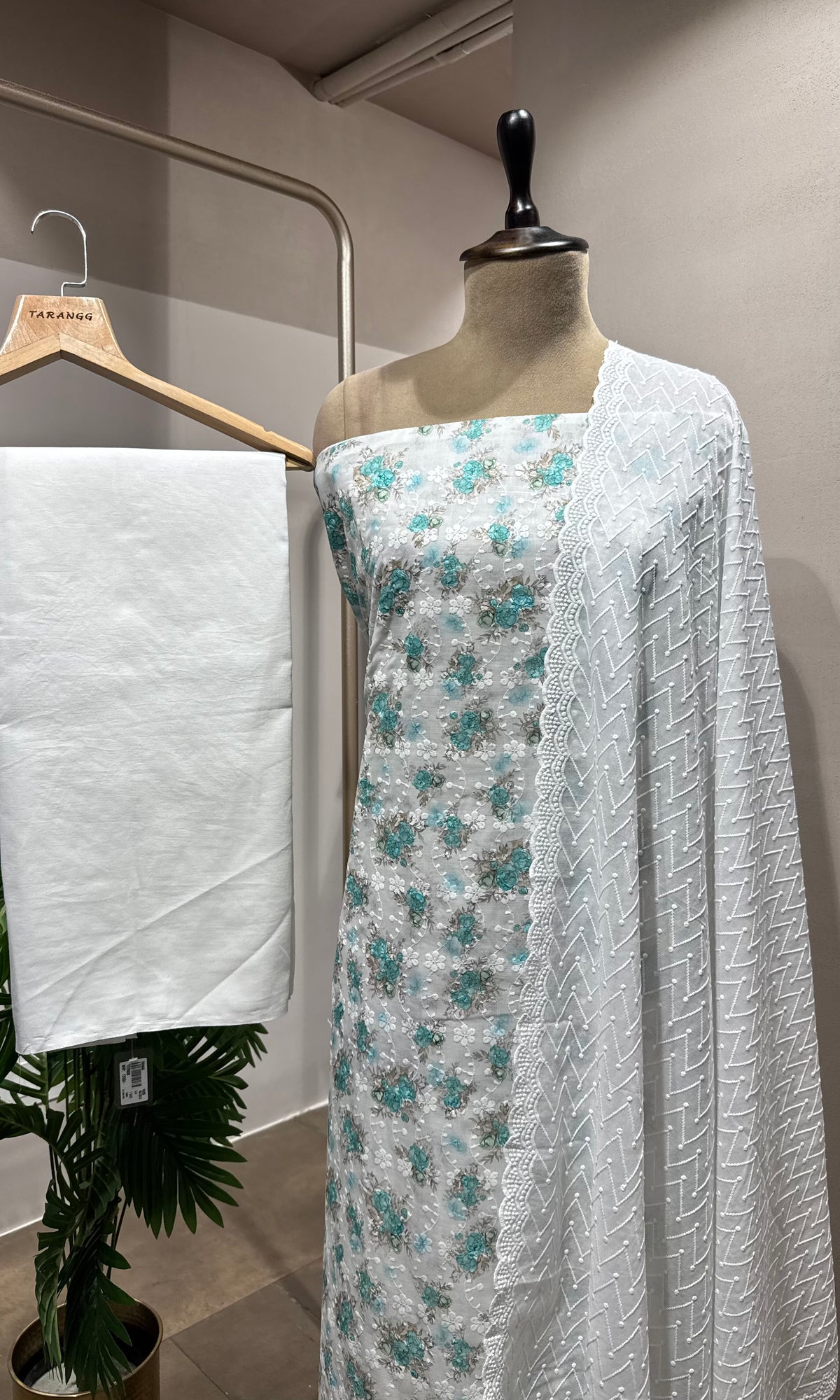 BLUE Floral dress material