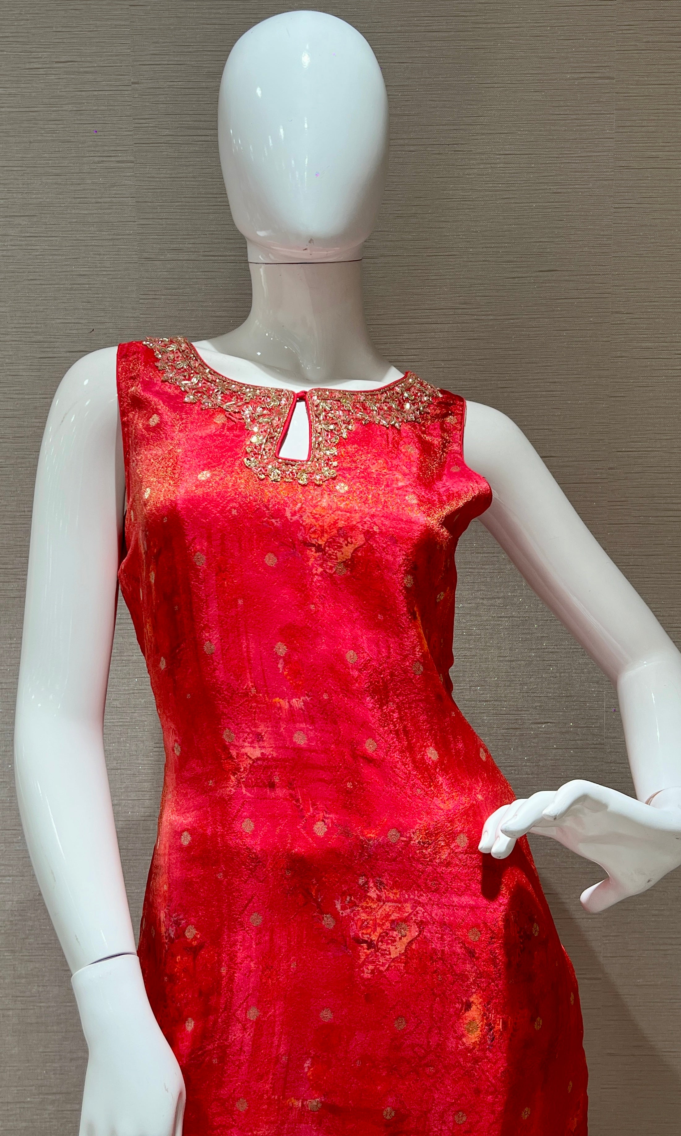 Pink Kurta Set with Embroidered Dupatta