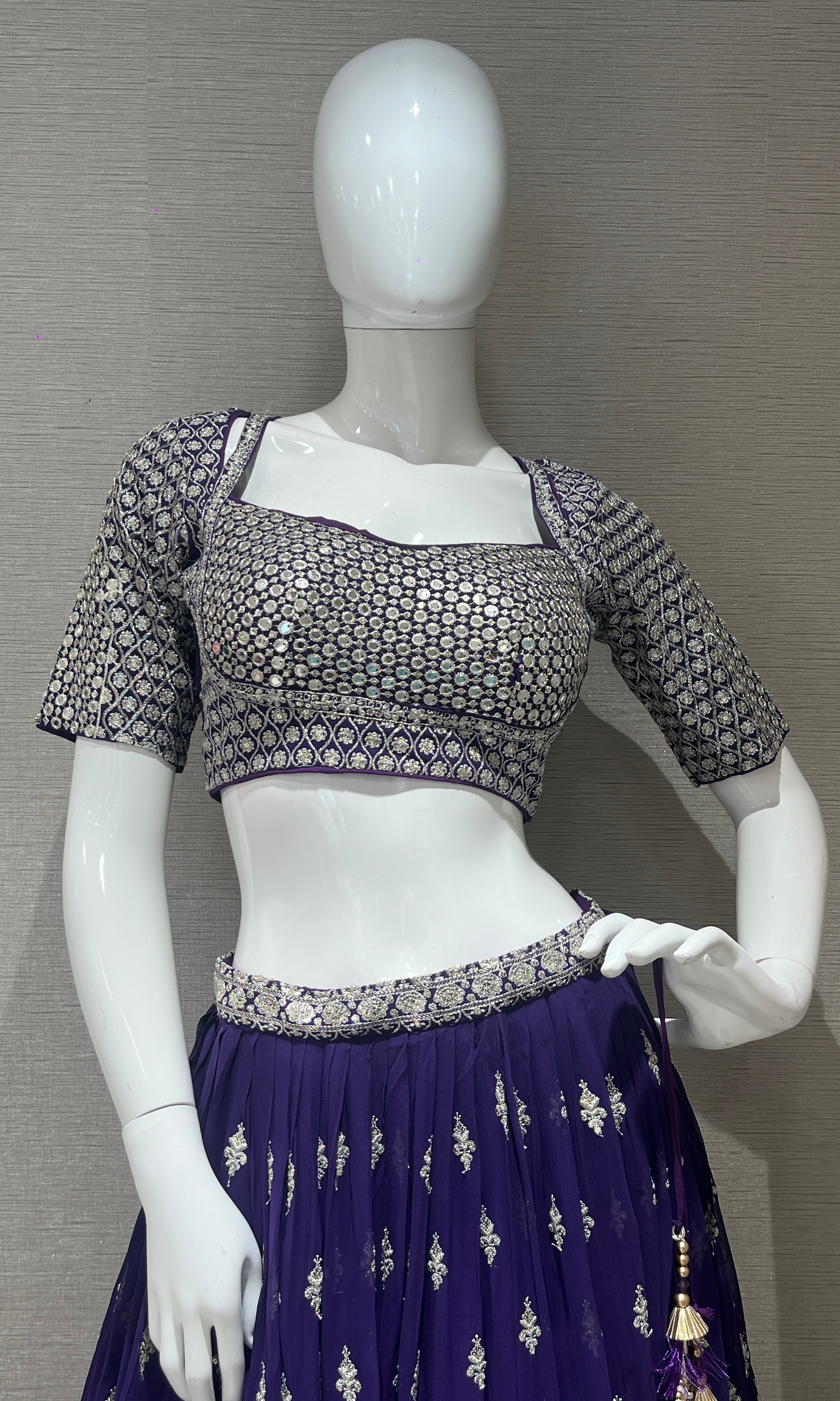 Purple croptop Lehenga