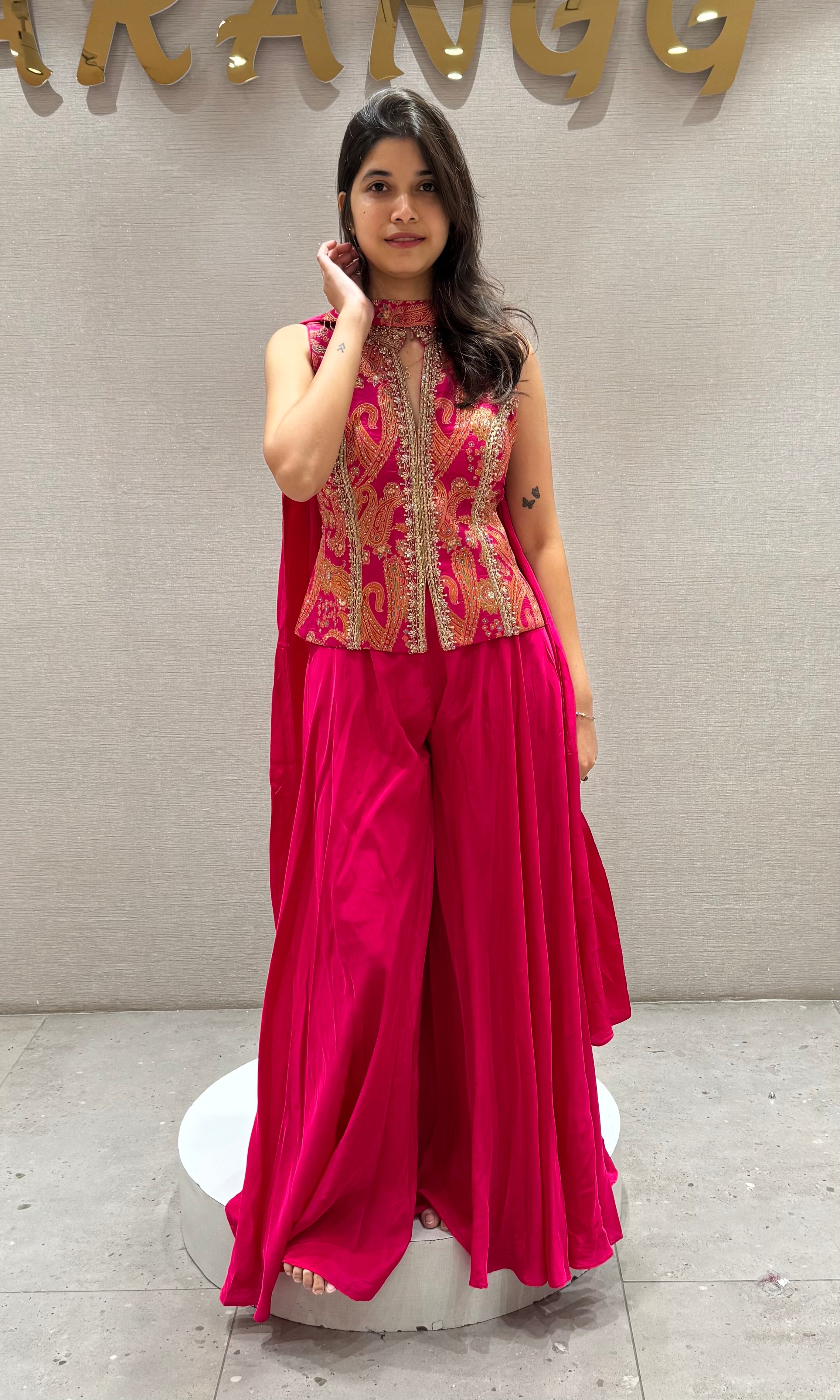 Rani Embroidered Peplum & Palazzo Set