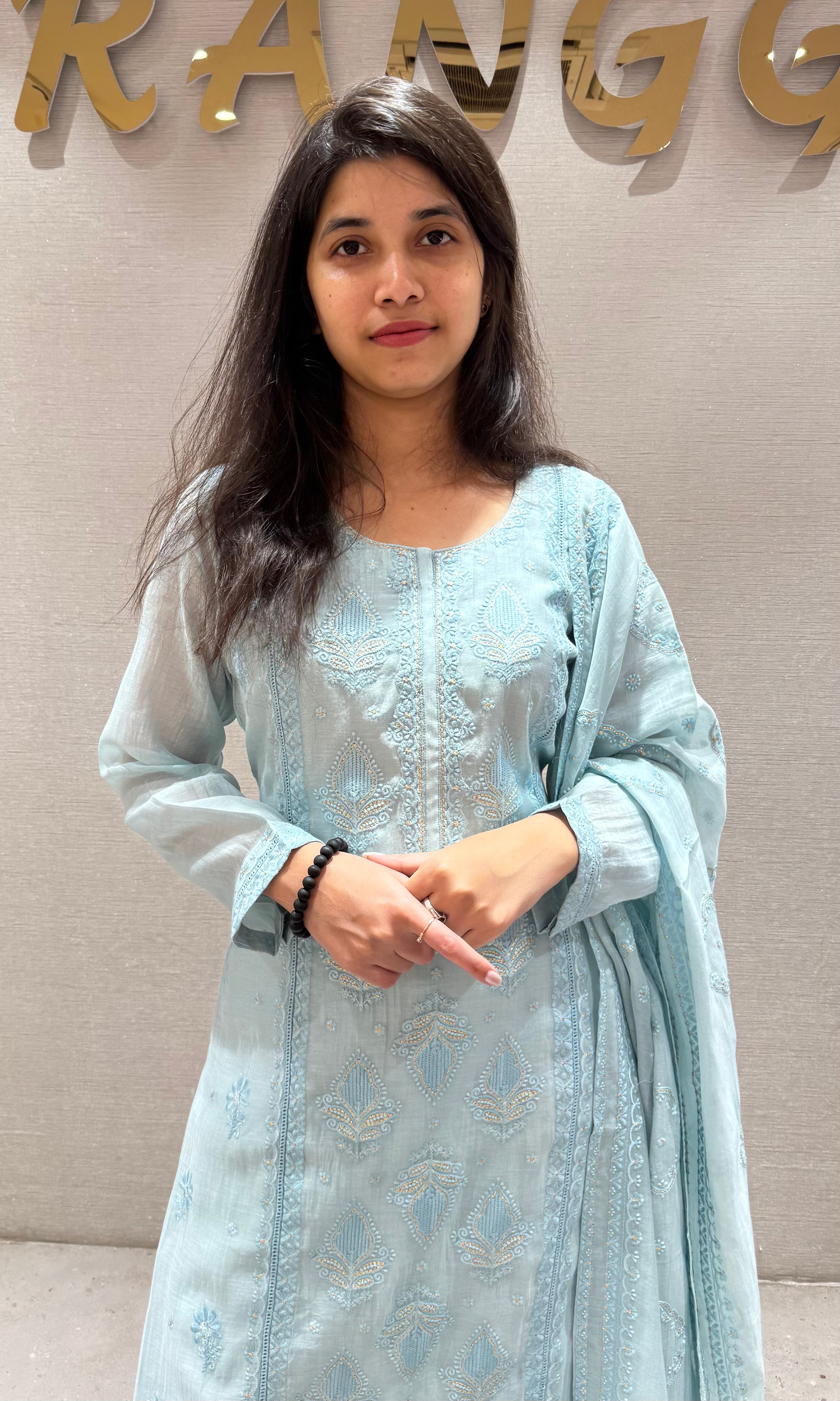 AQUA BLUE KURTA SET