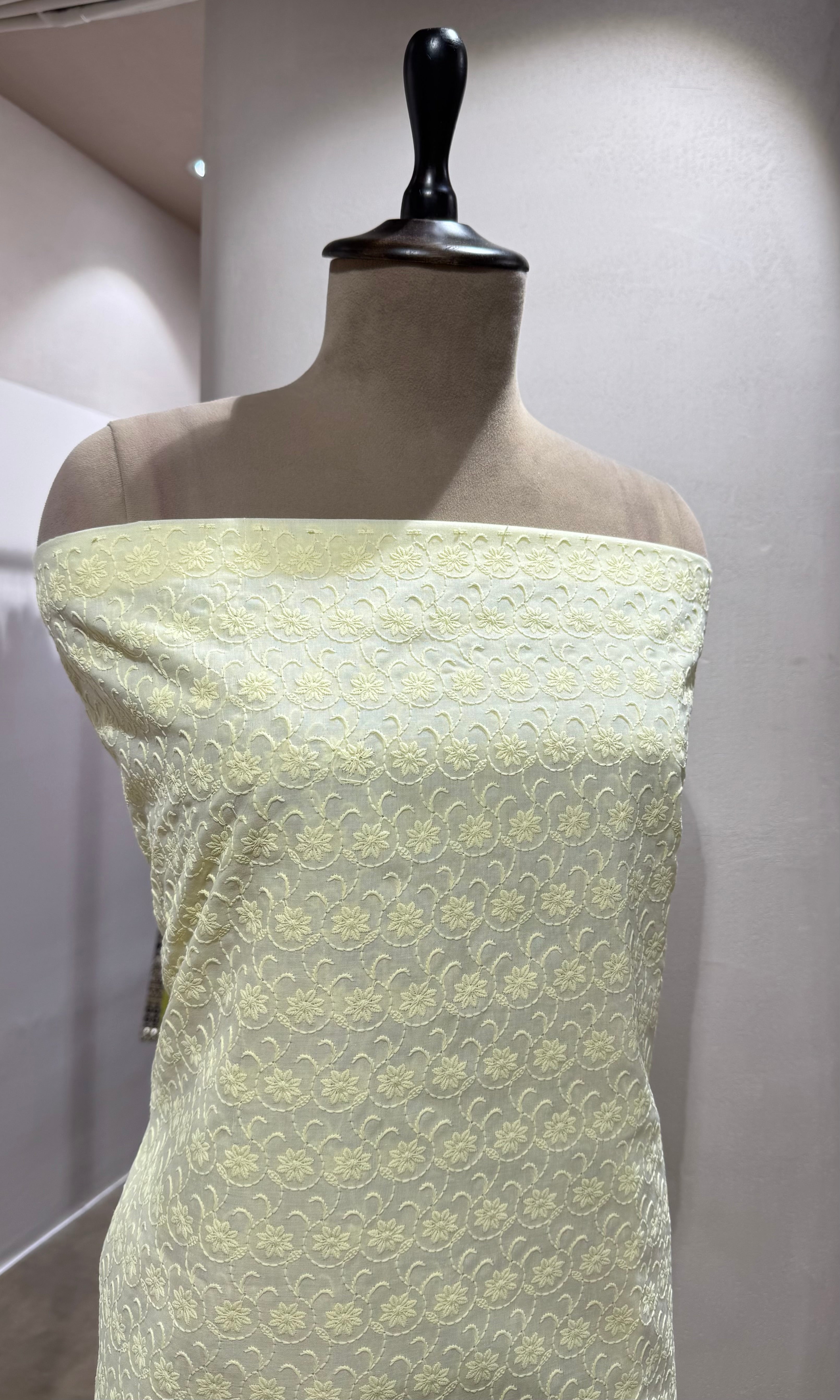 LIGHT YELLOW Georgette Dress Material