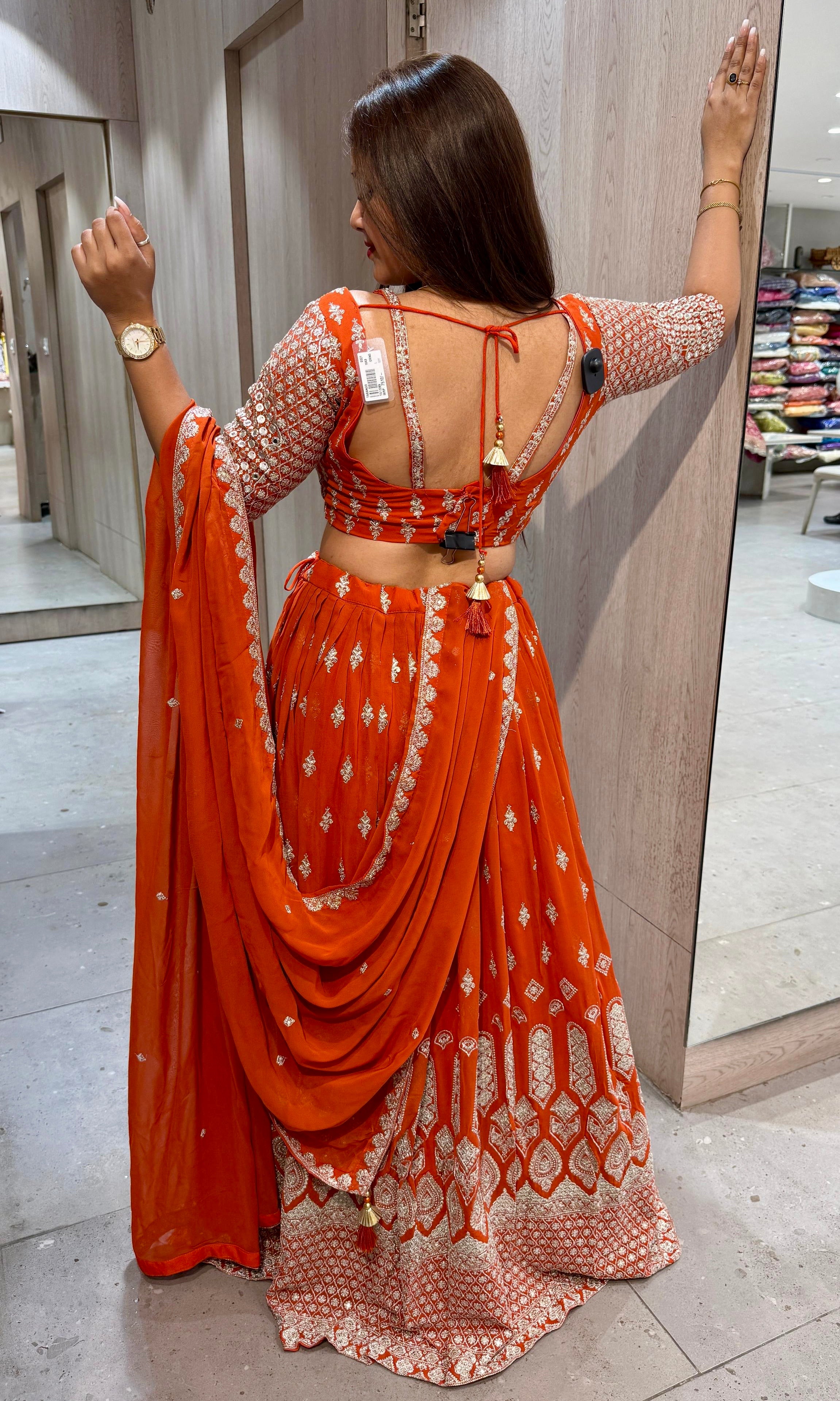 Rust orange Lehenga