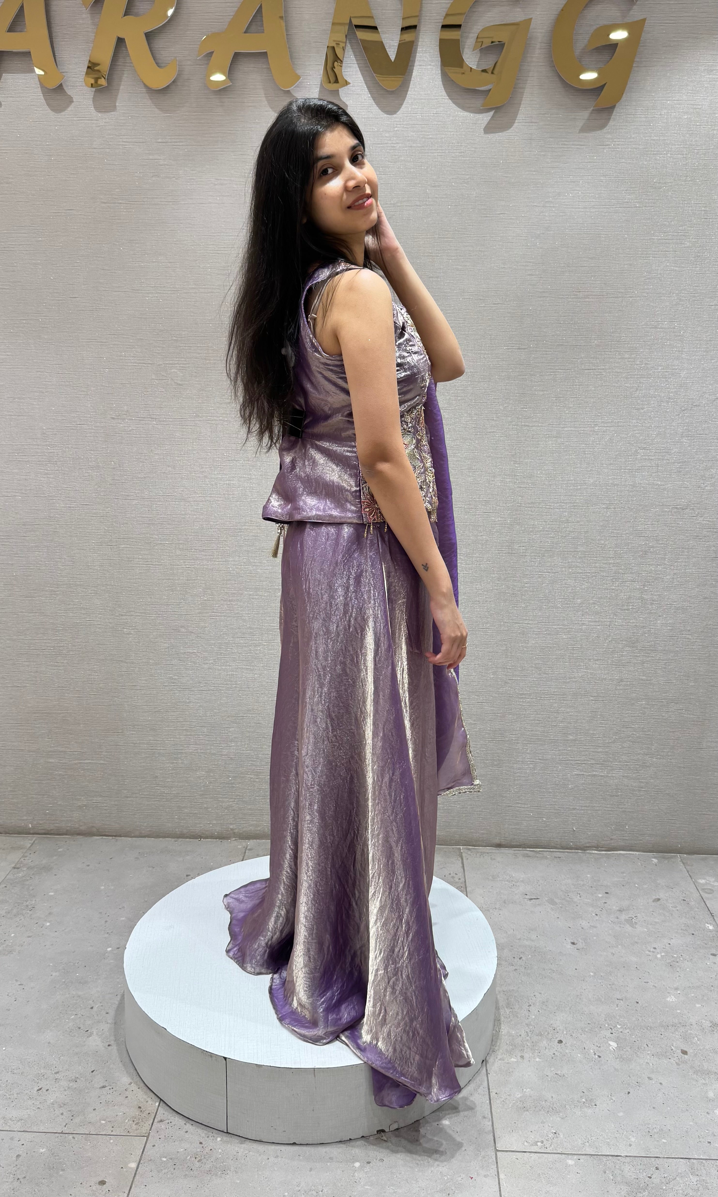 PURPLE Blossom Tissue Palazzo Set