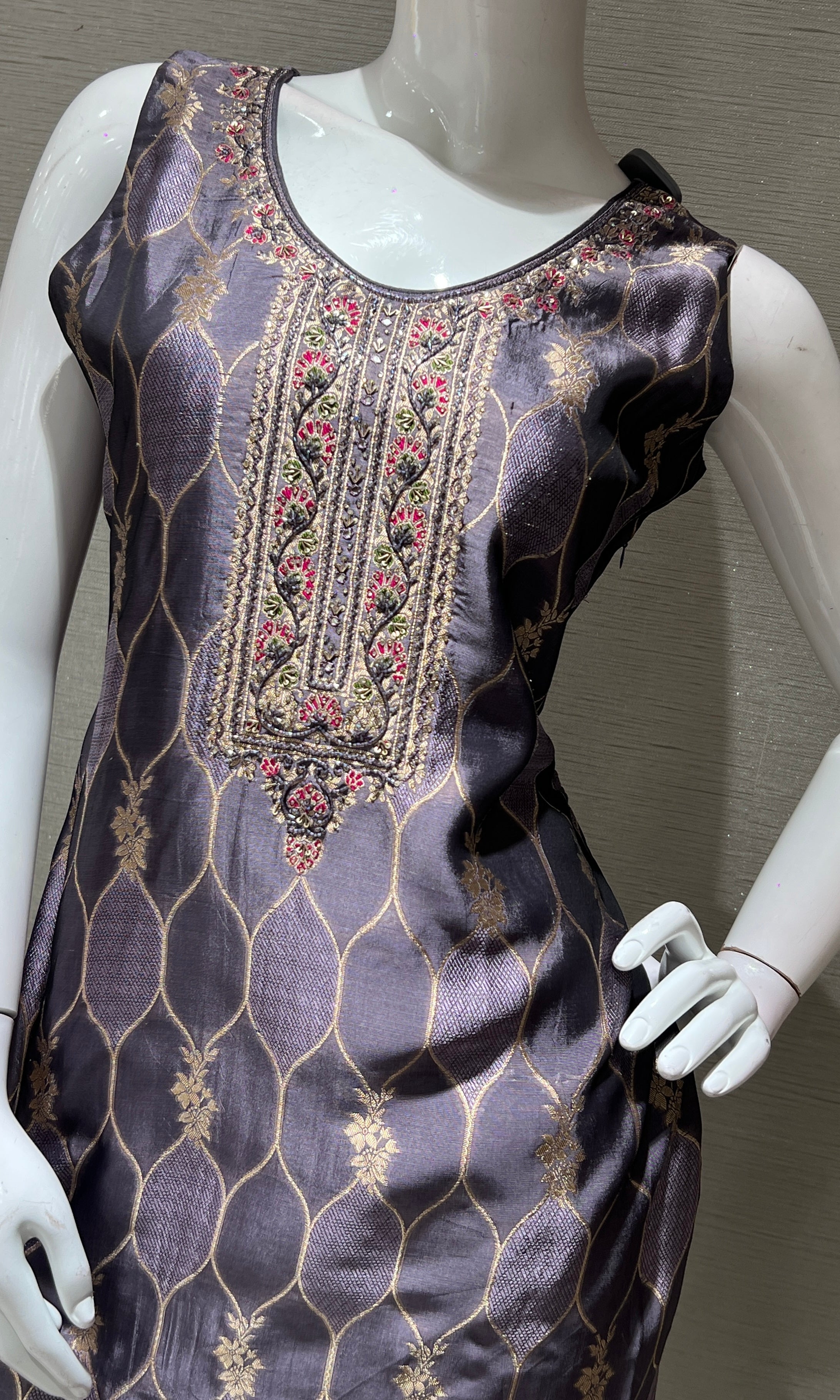 Lilac ethnic print kurta set