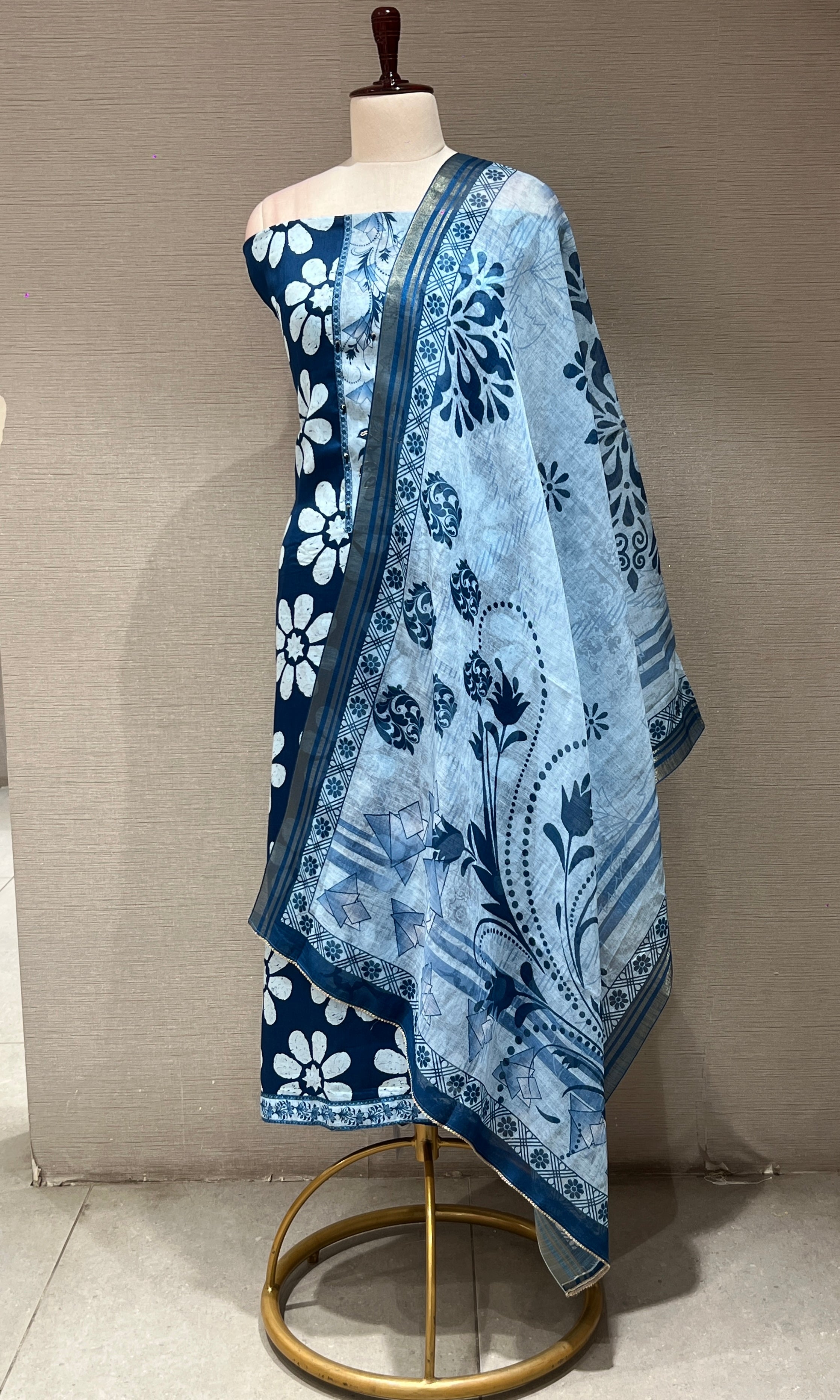 Blue dress material