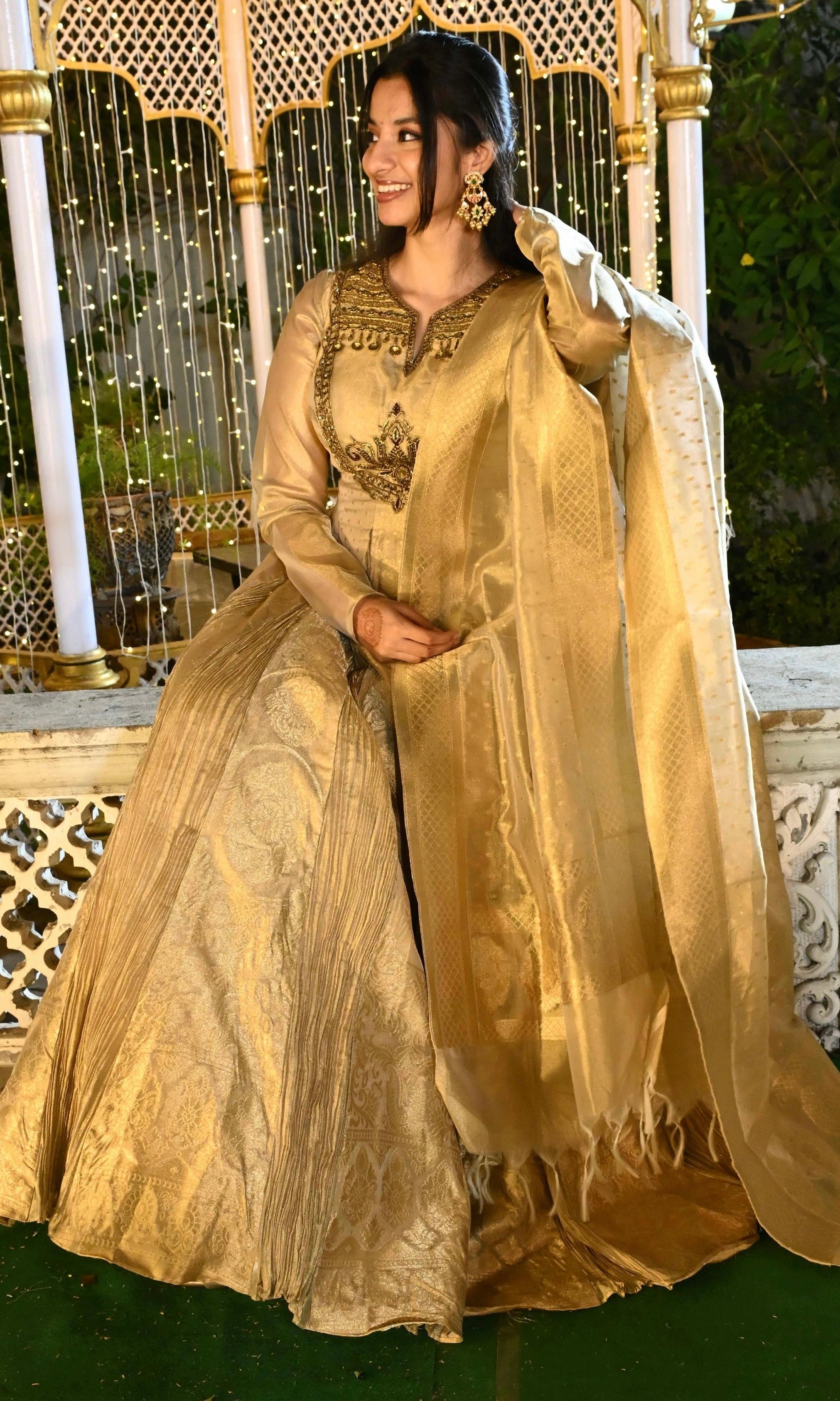 IVORY GOLDEN ANARKALI