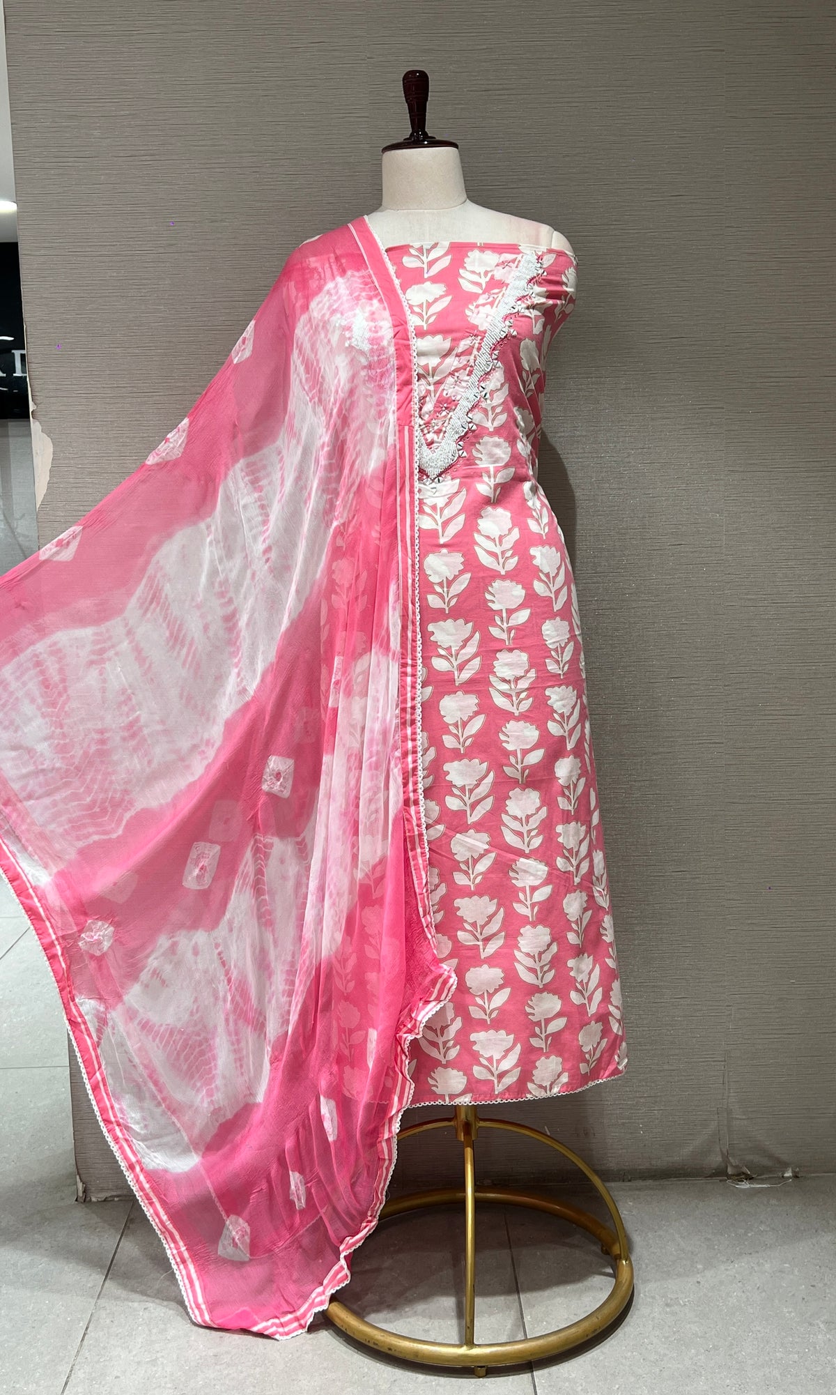 Light pink dress material
