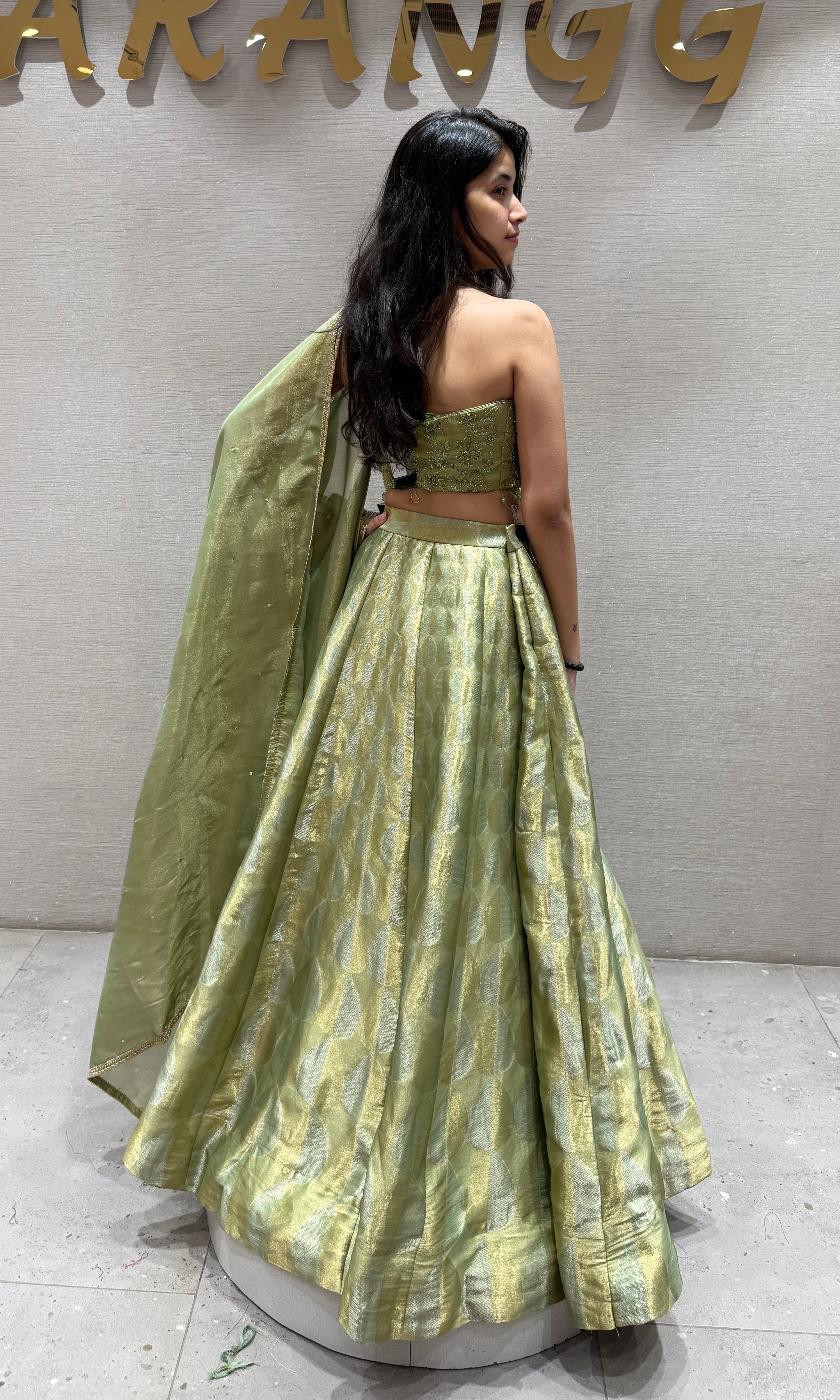 Pistachio Green Embroidered Lehenga Set