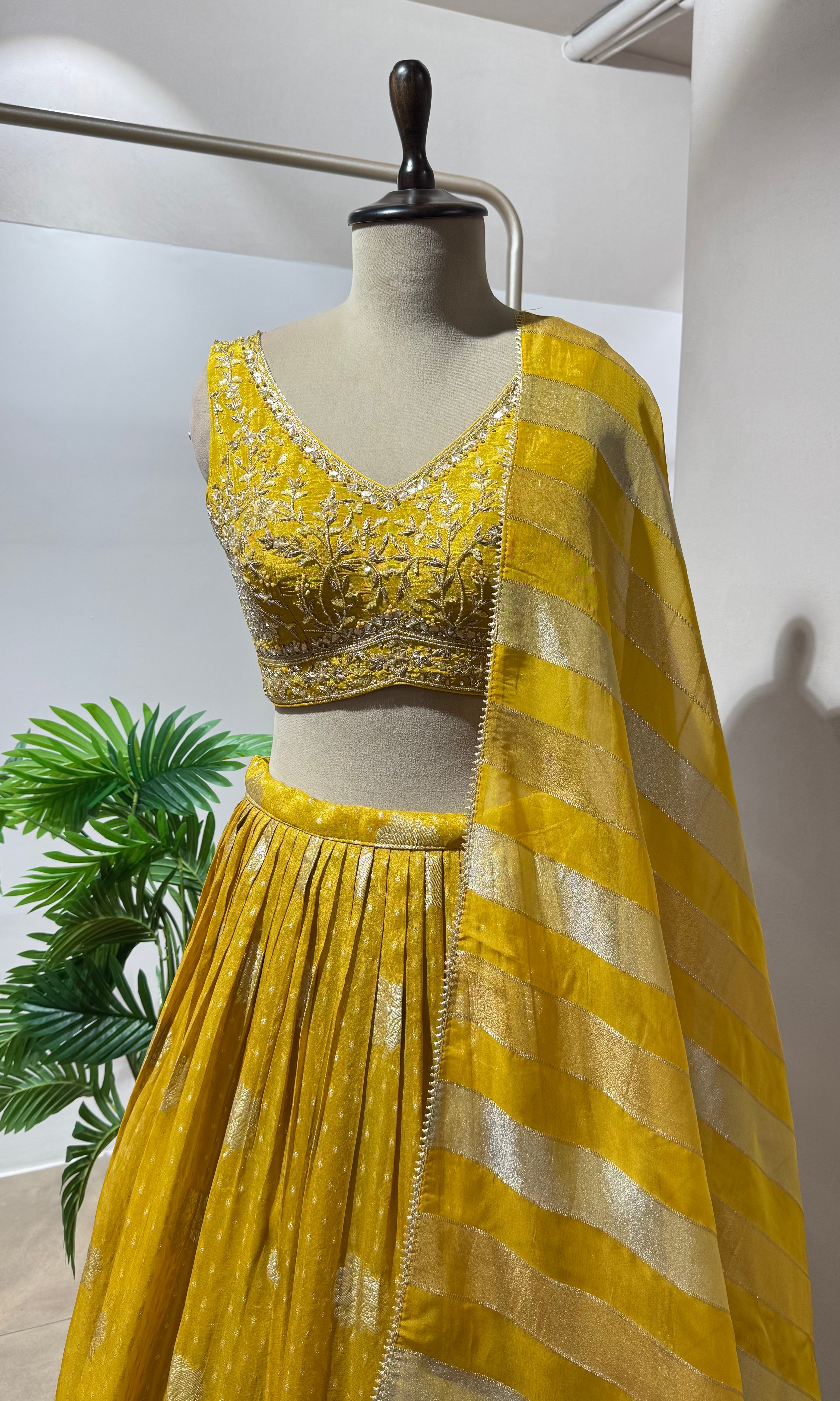 Yellow and Gold Lehenga SET