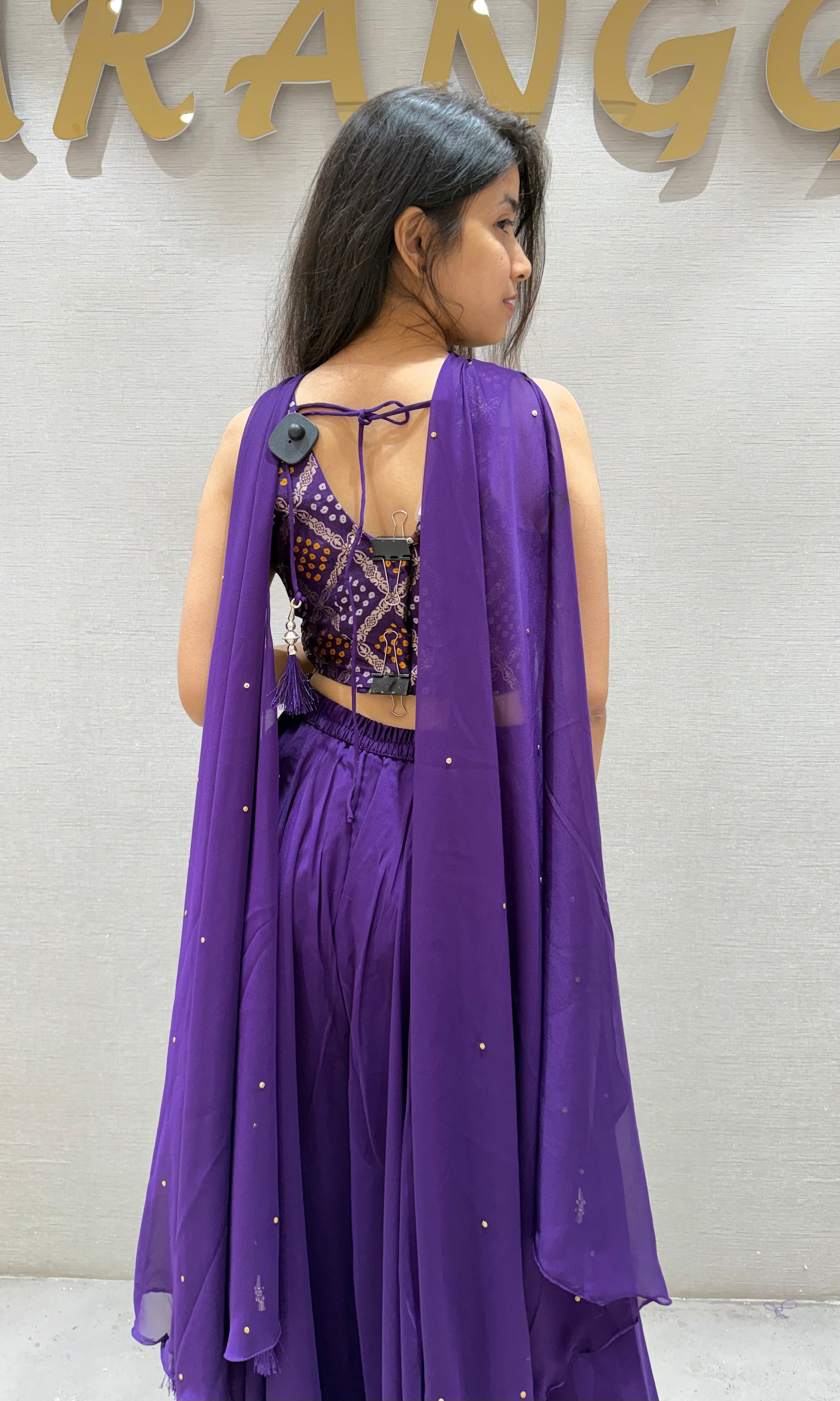 Purple EMBROIDERED PALAZZO SET