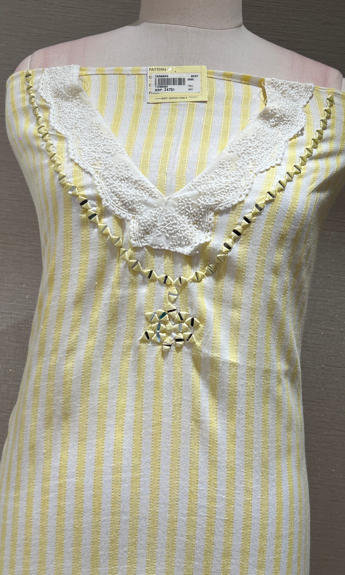 Yellow dress material