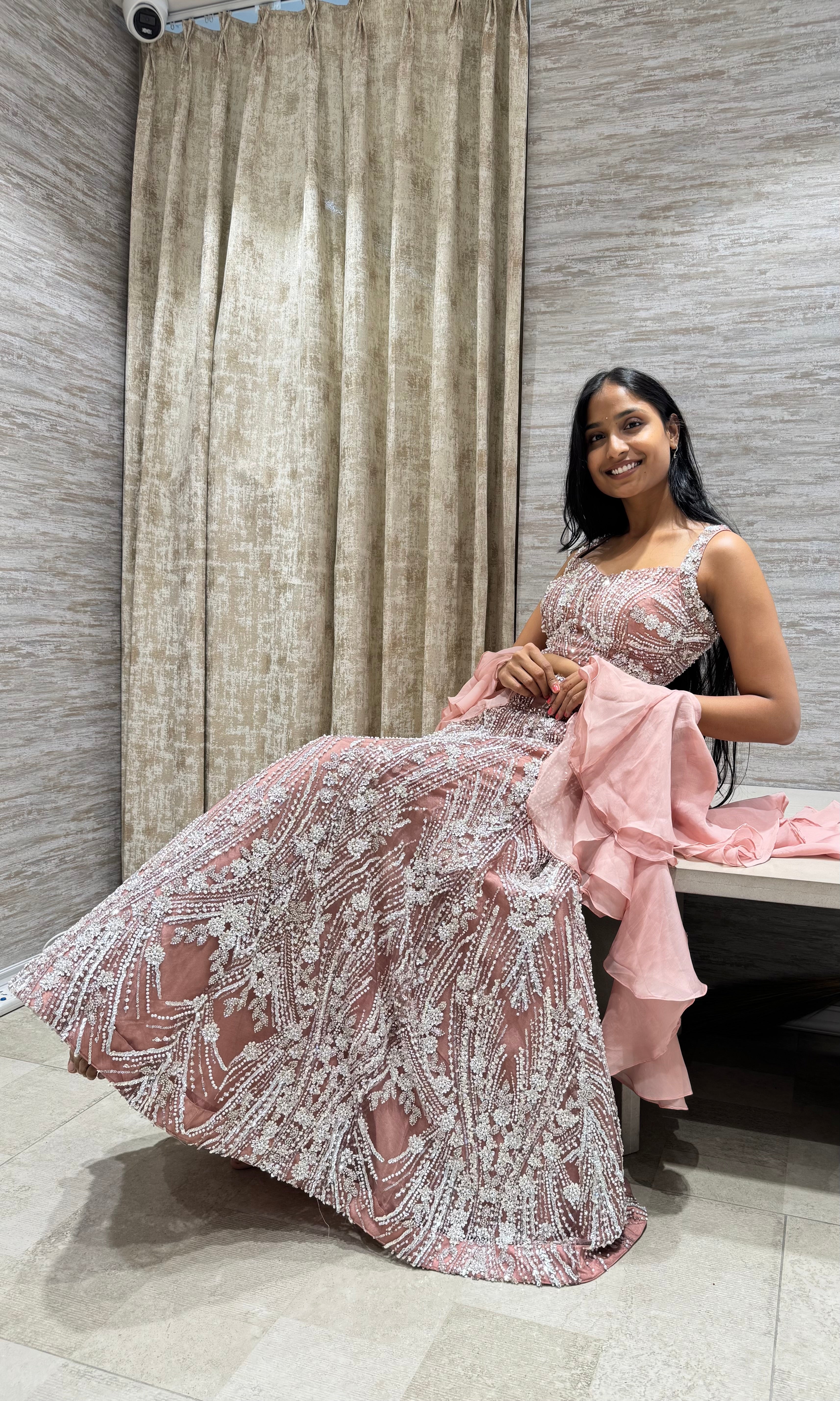 ONION PINK INTRICATE EMBROIDERED LEHENGA