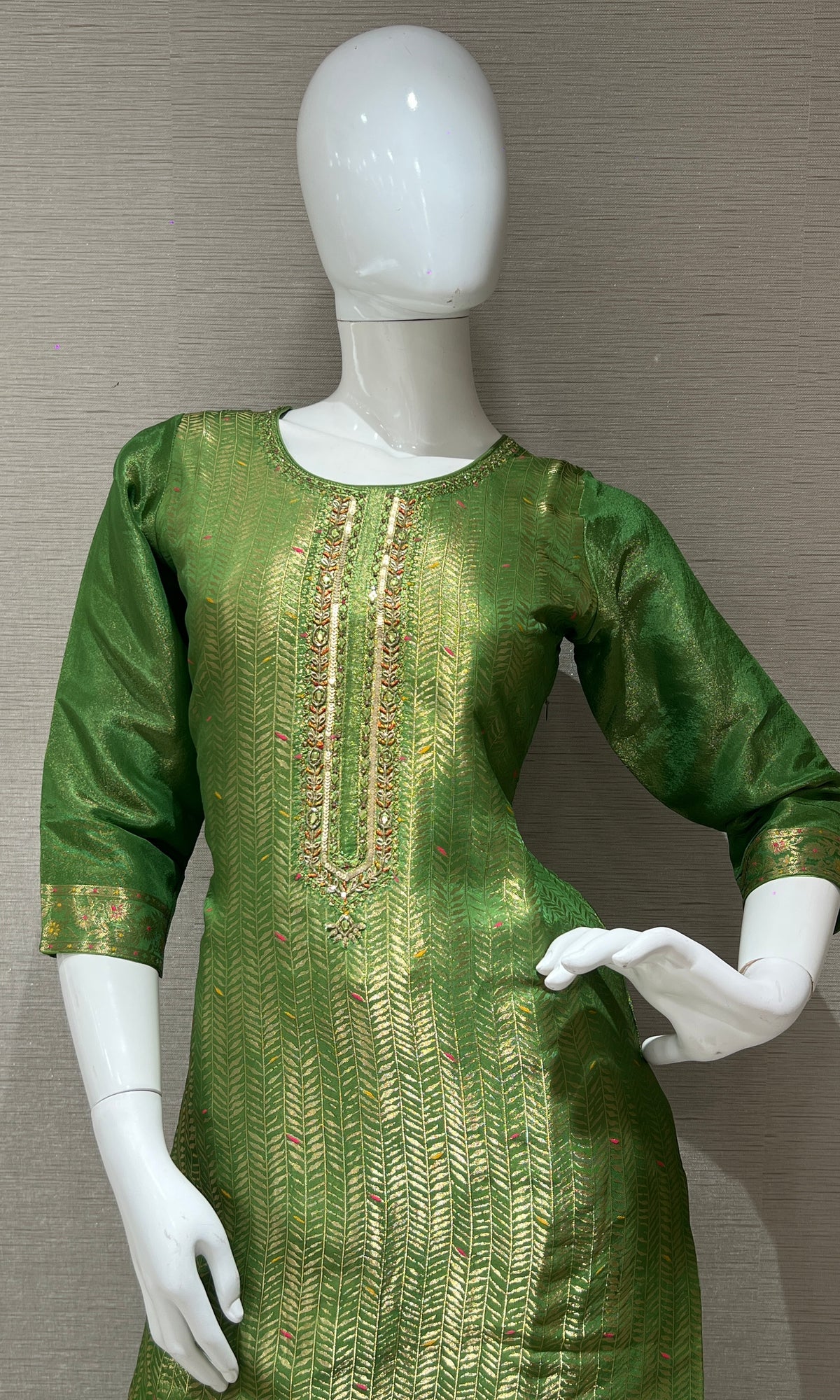 Mystic silk zari green sharara set