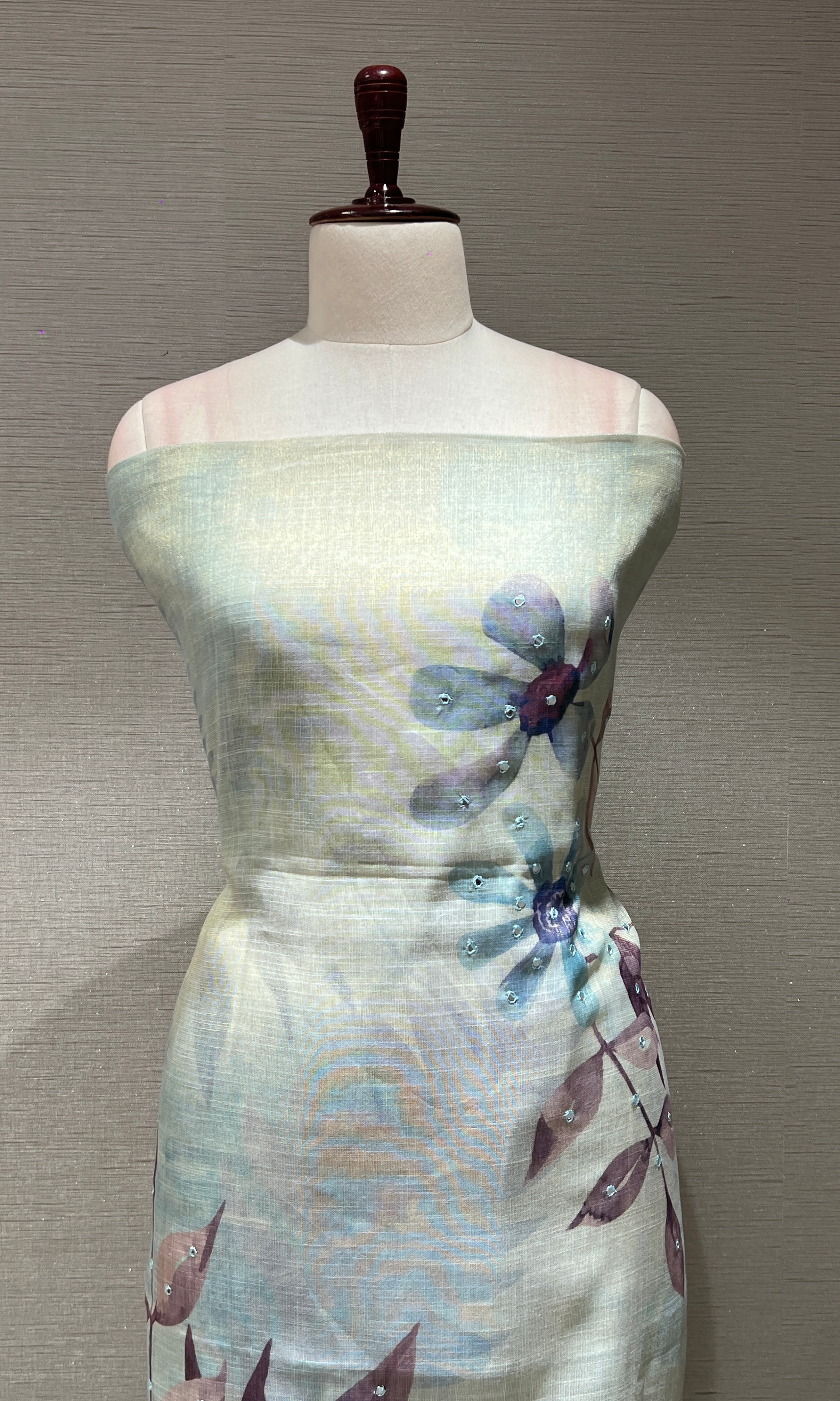 Sea blue dress material