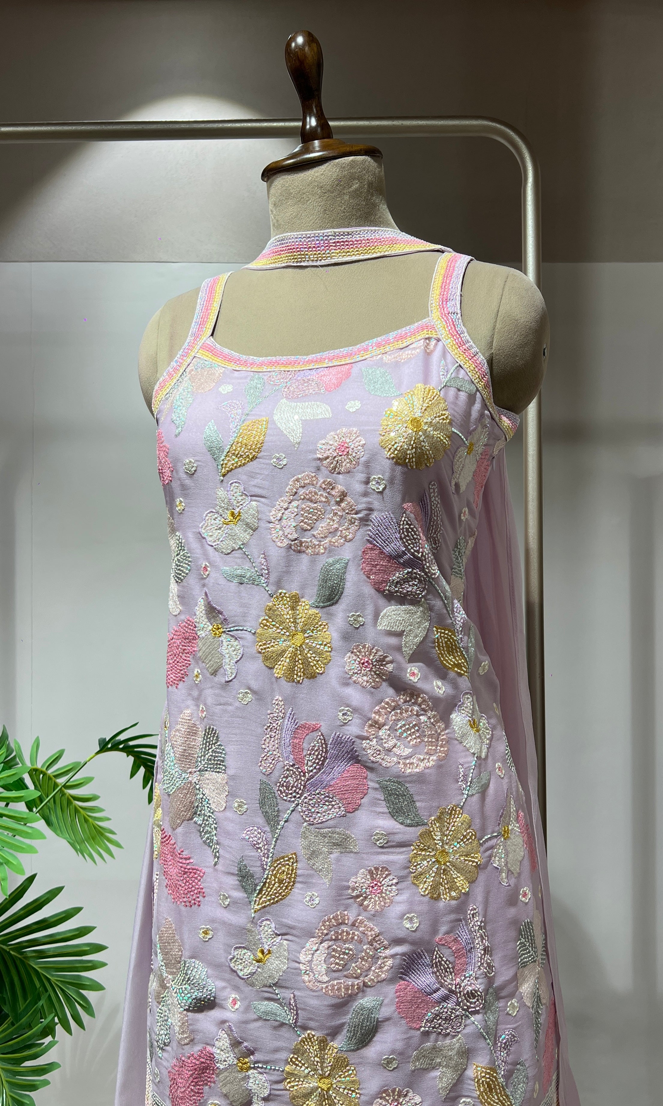 Lavender Bloom Chikankari SHARARA Set