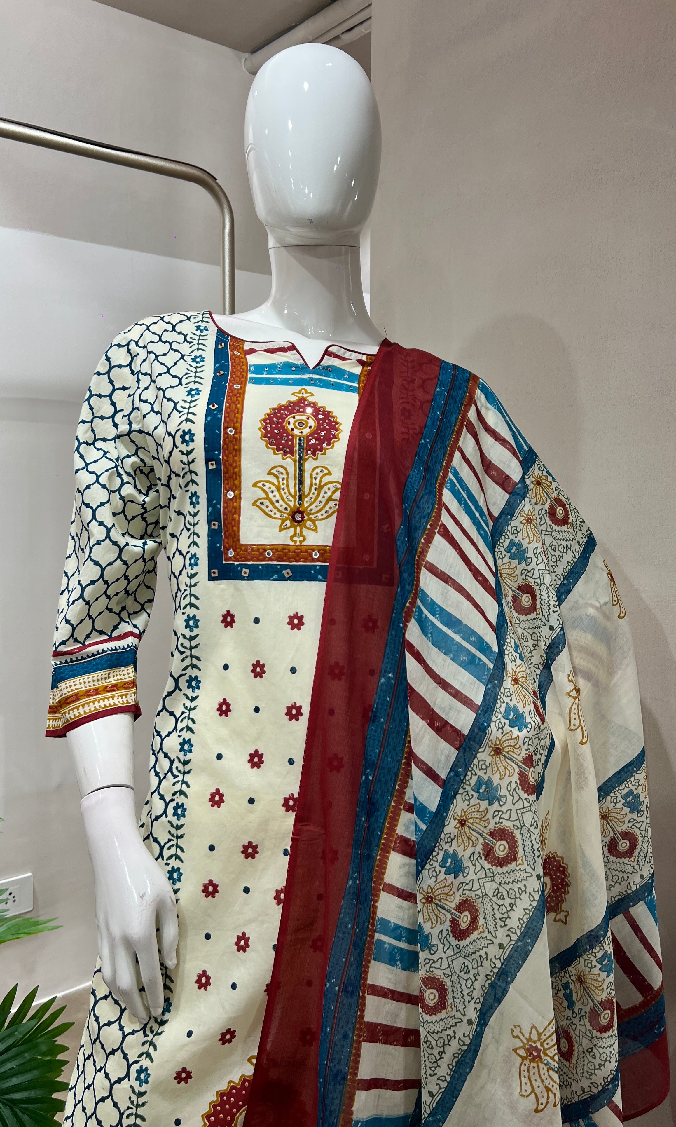 Blue EMBROIDERED kurta set