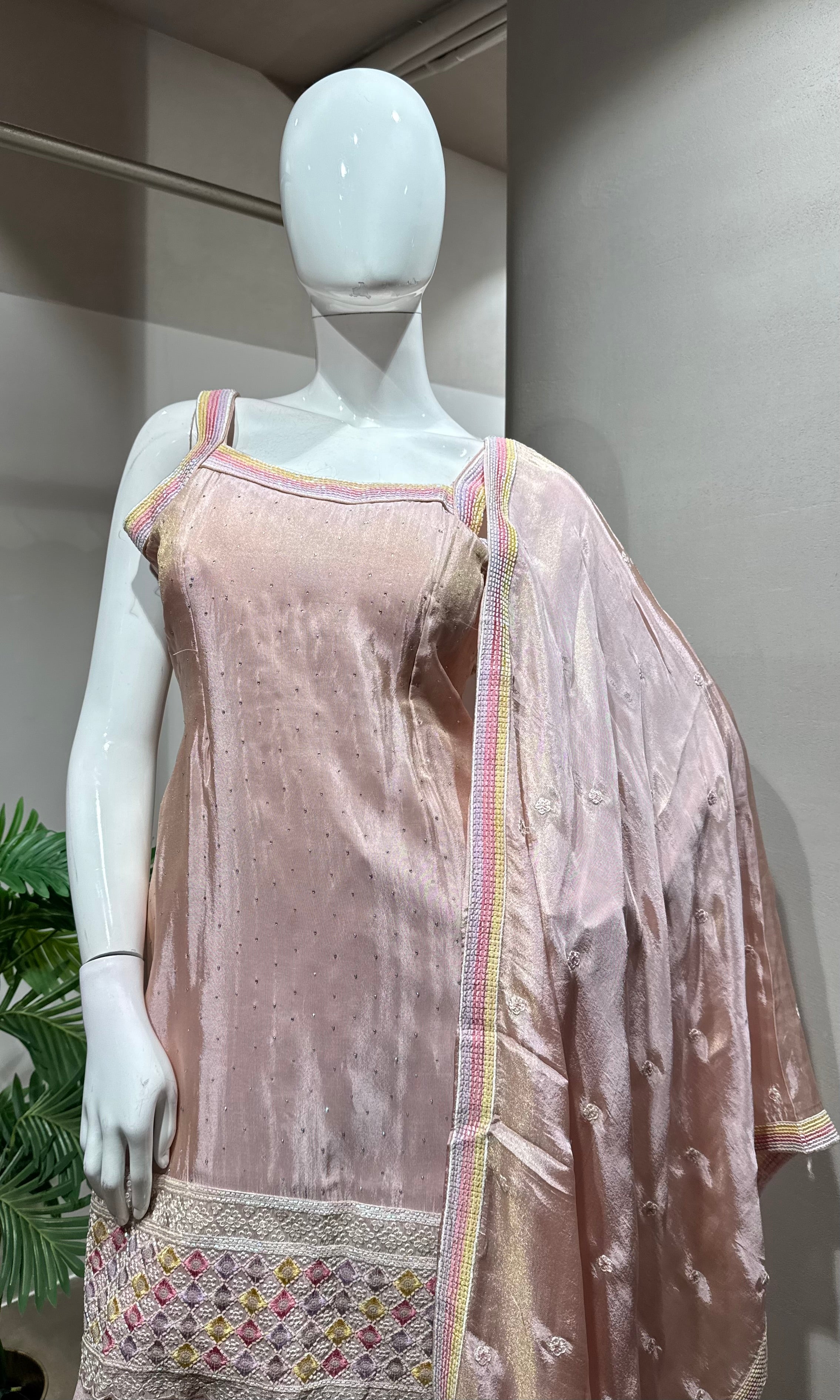 pink rose gold palazzo set