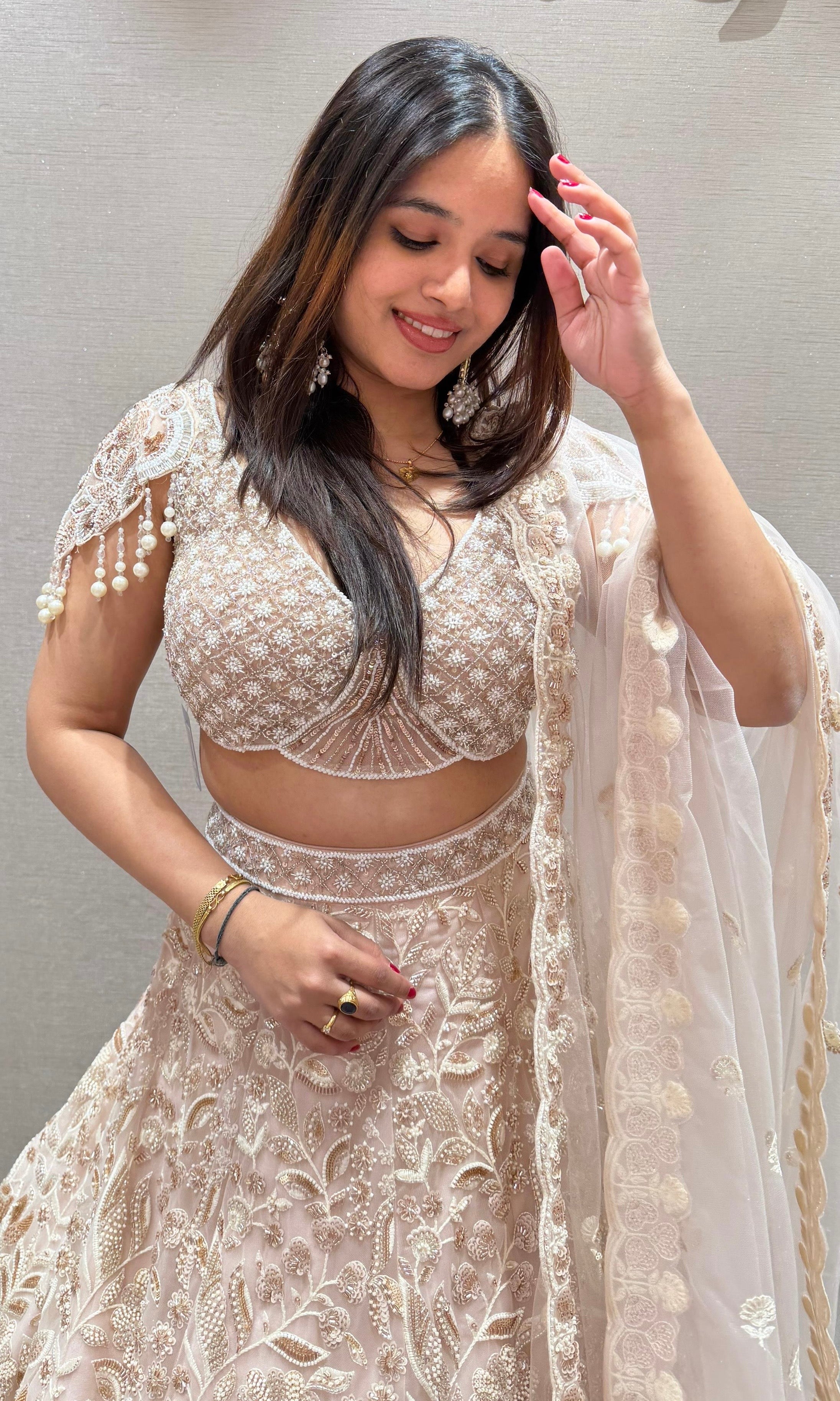 Baby pink GOLDEN EMBROIDERED Lehenga