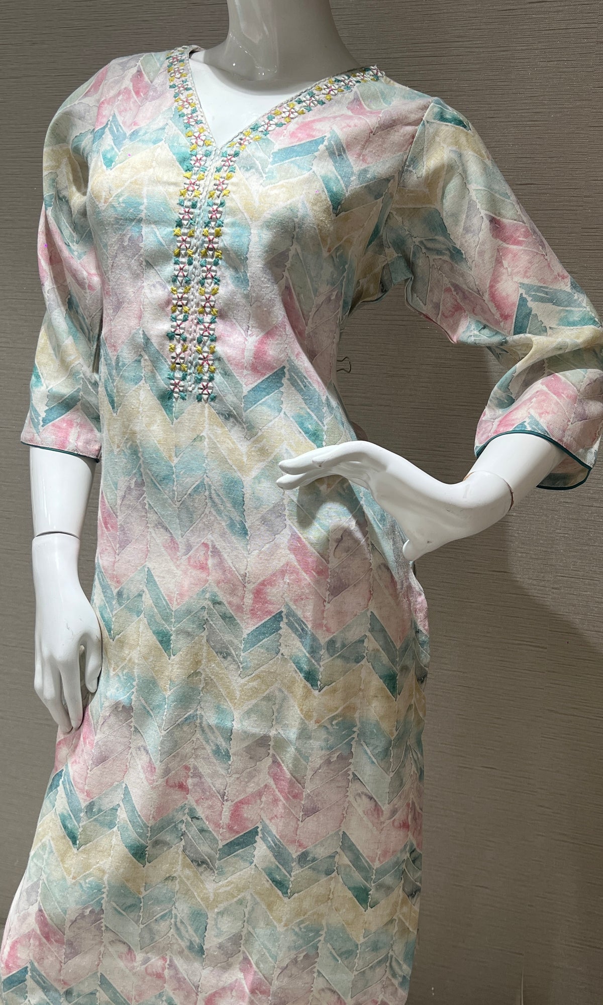 Fawn Printed Kurti top