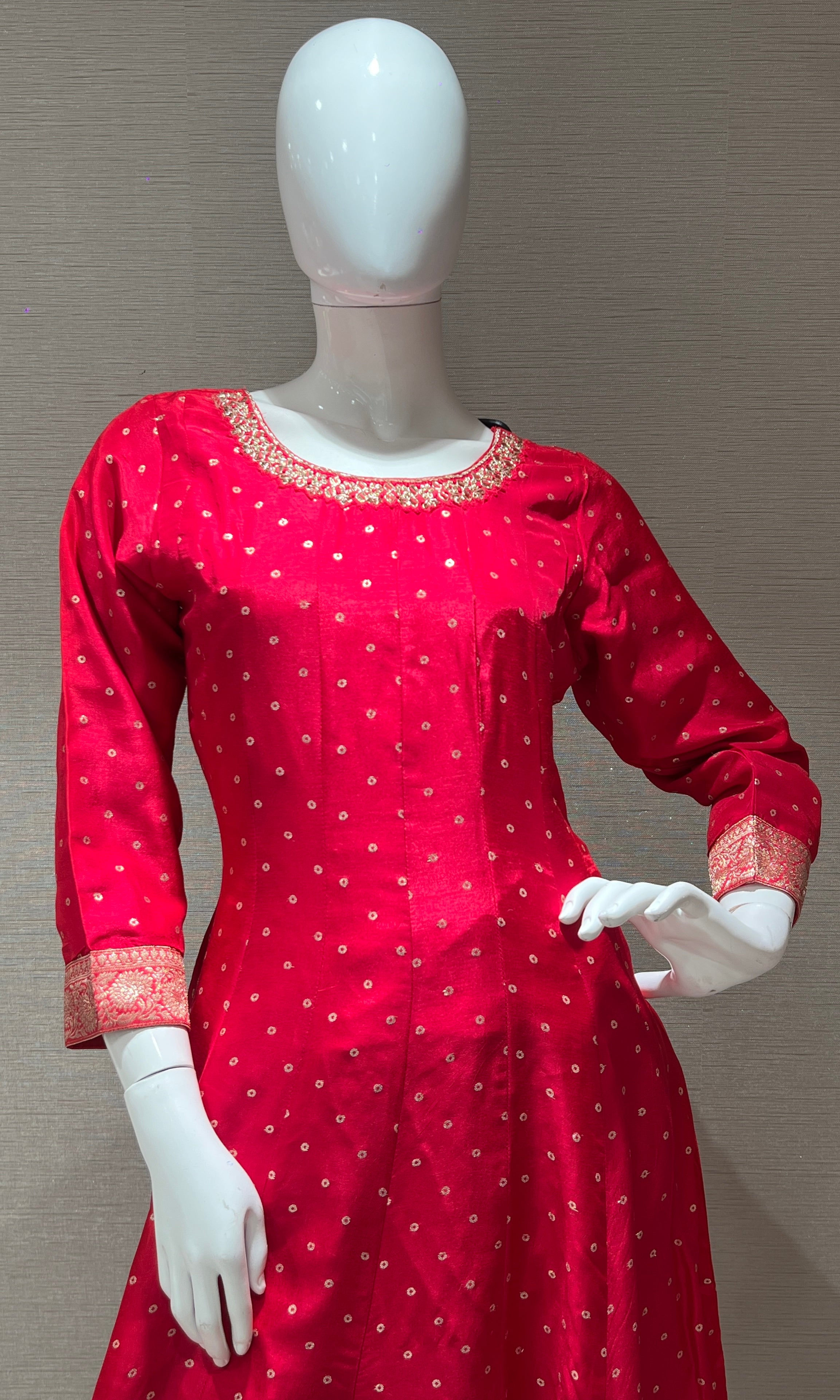 Pink Anarkali with palazoo pants