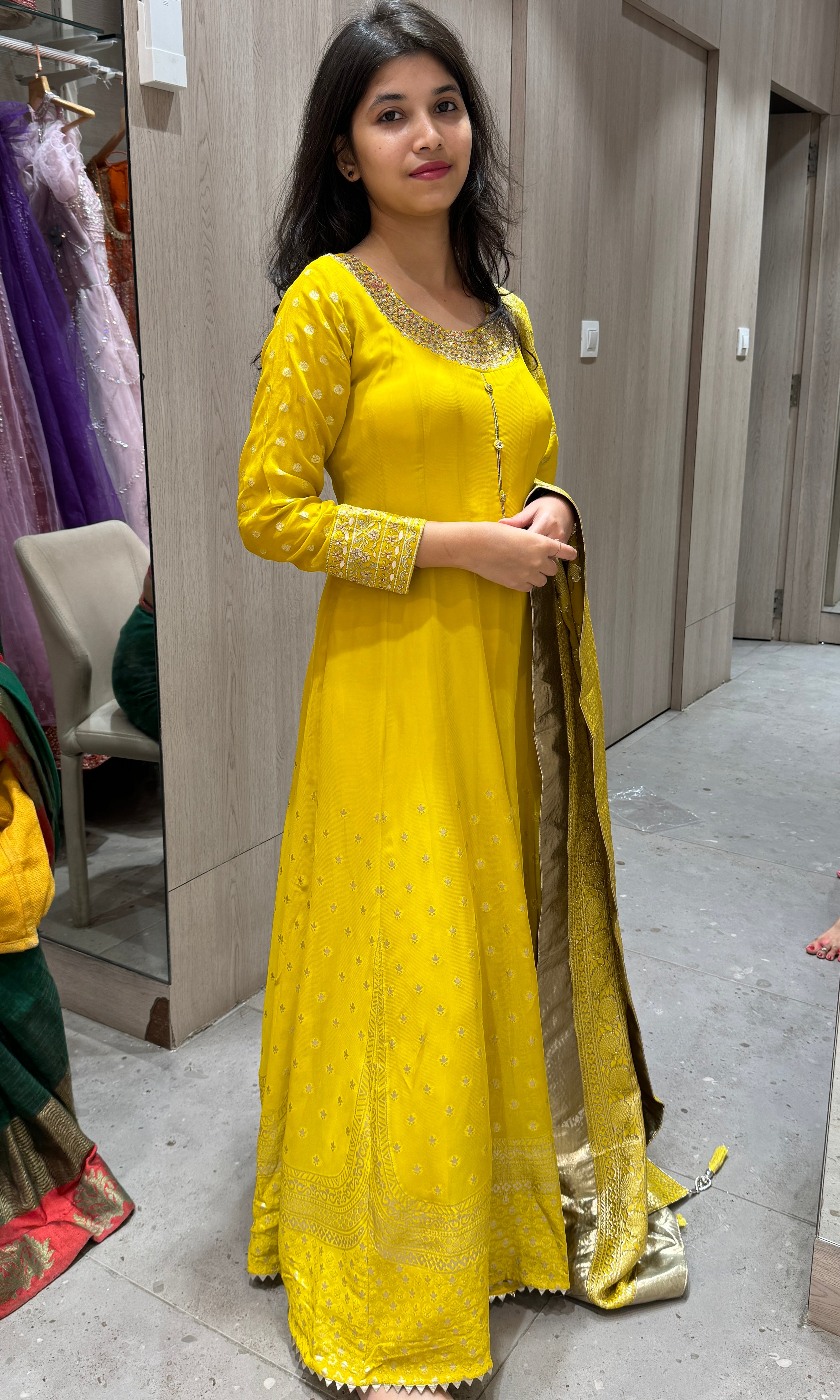 Yellow long dress