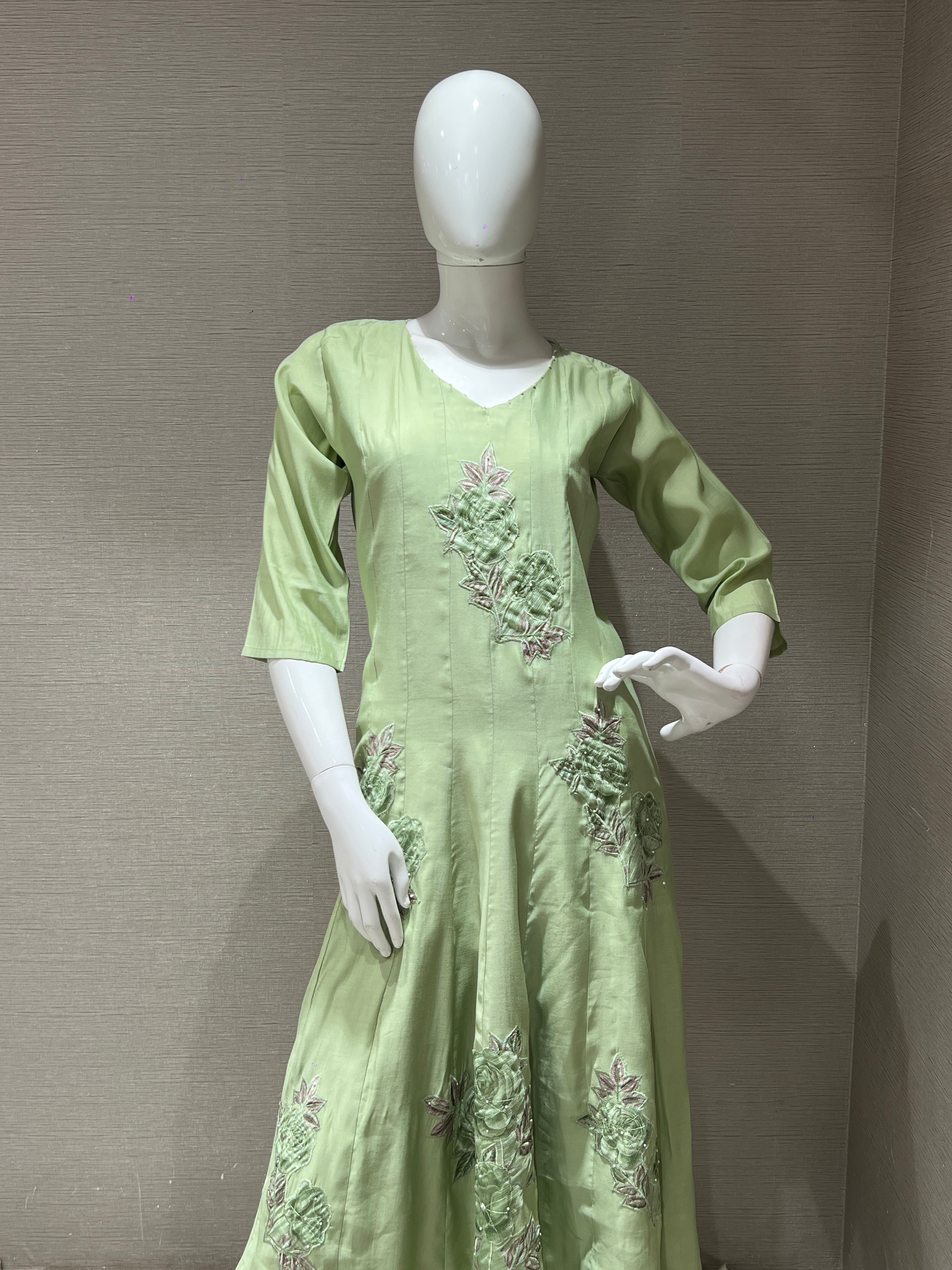 matcha green rose kurta set