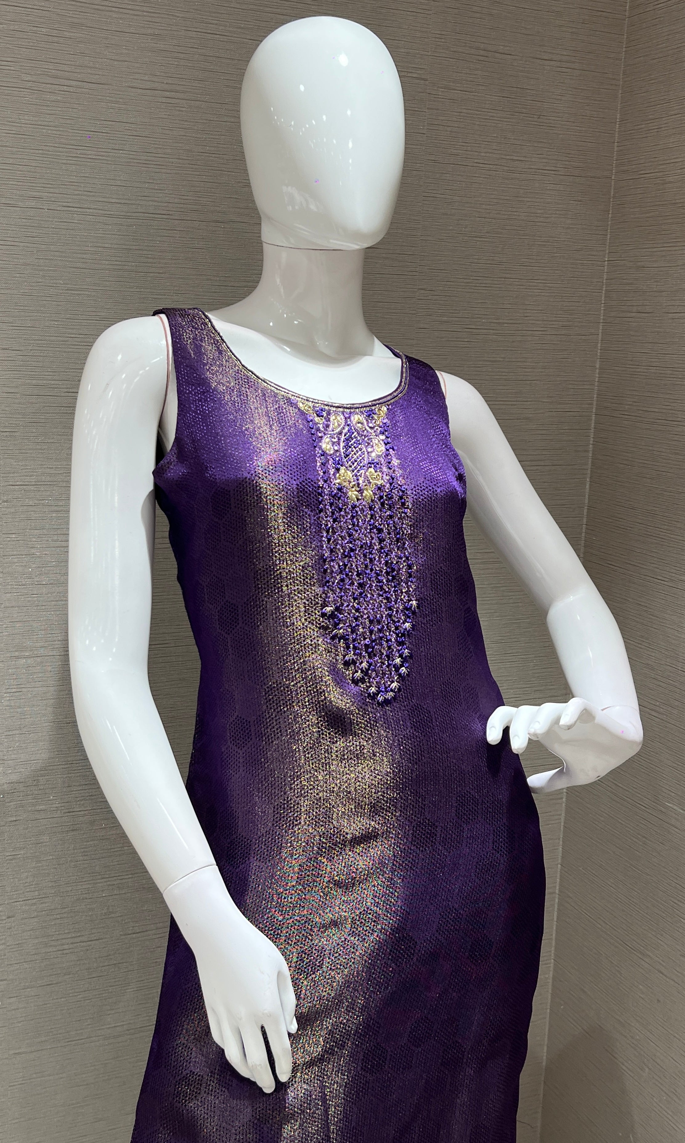 Purple Embroidered Kurta Set