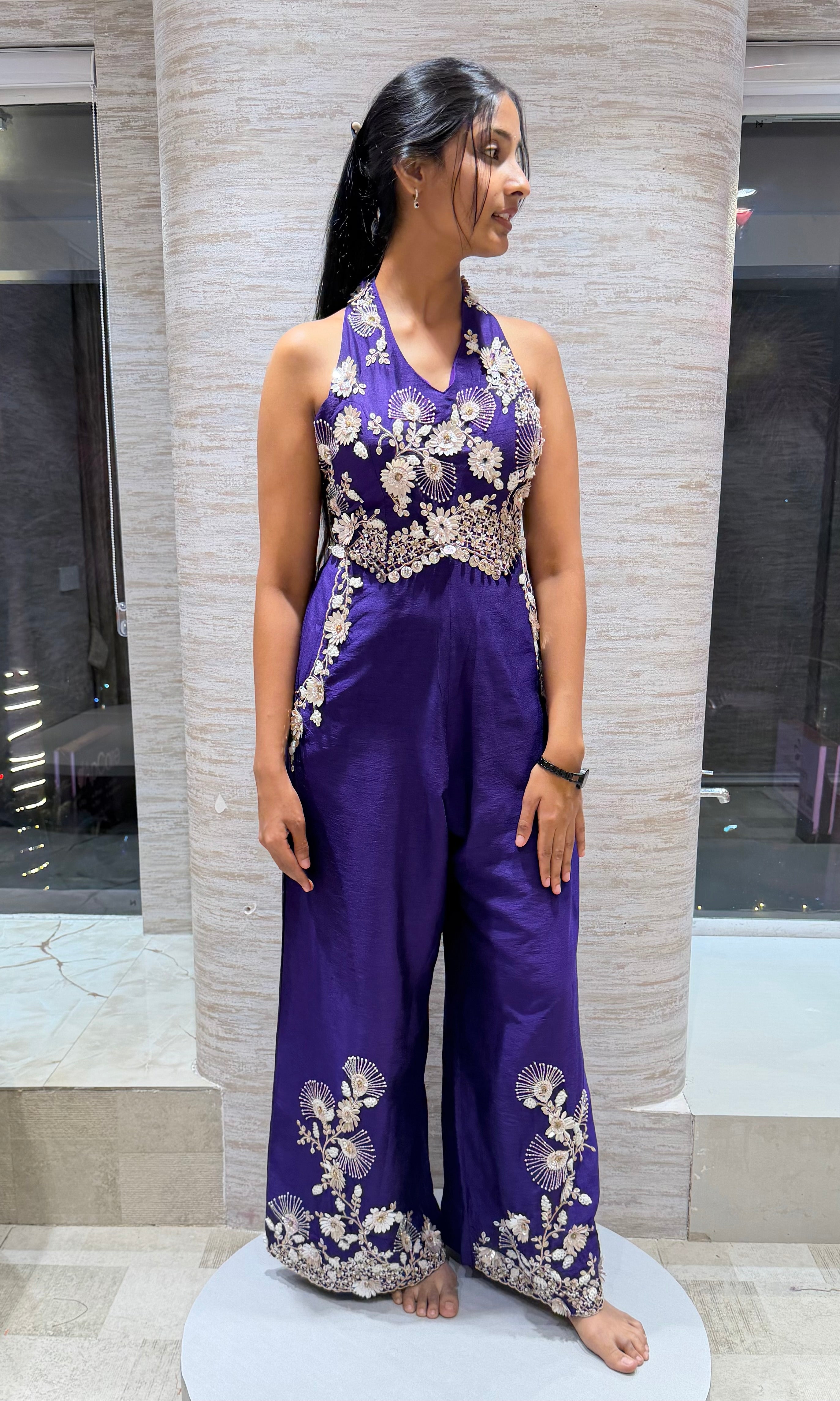 Purple floral Jumpsuit