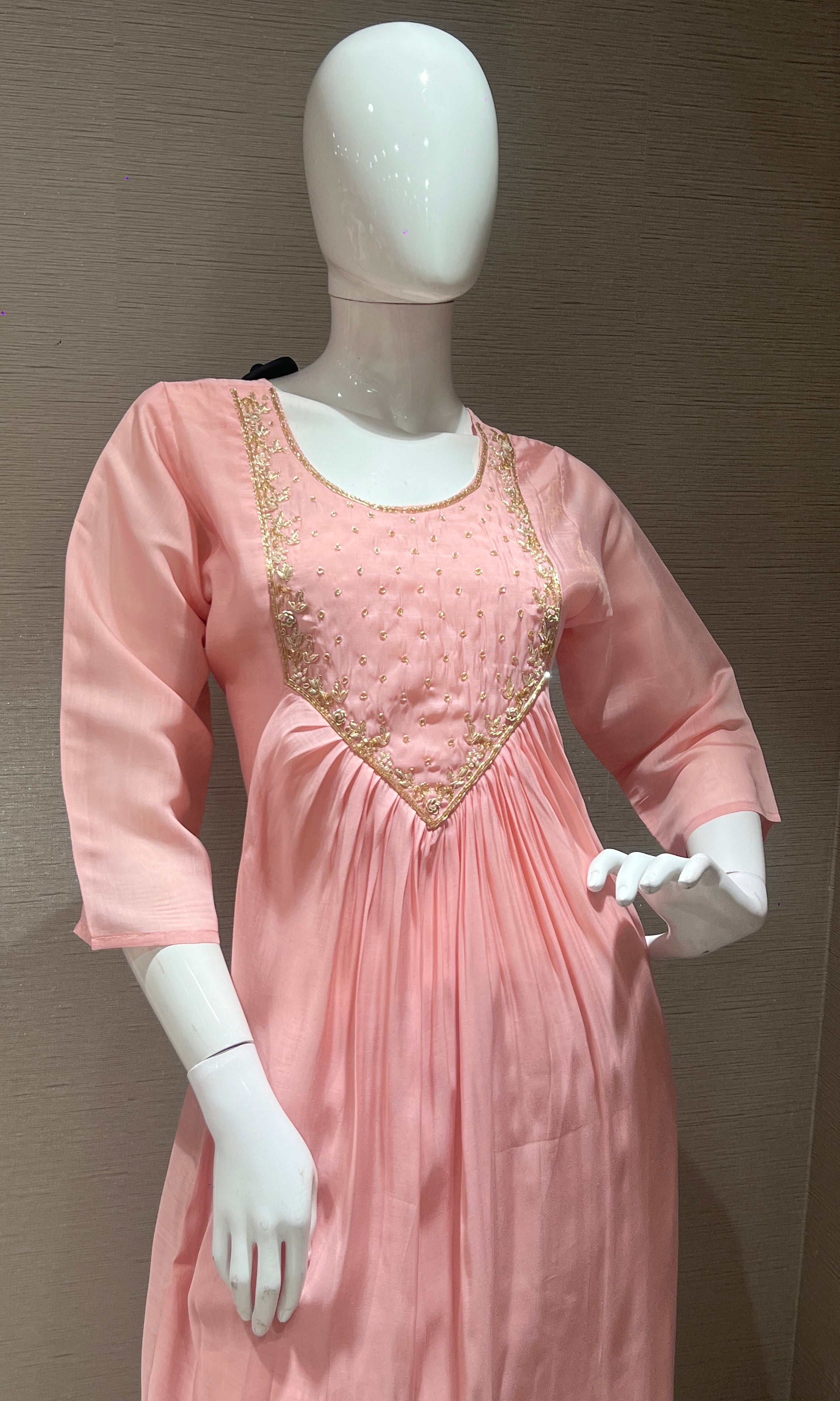 Onion pink MUL CHANDERI kurta set