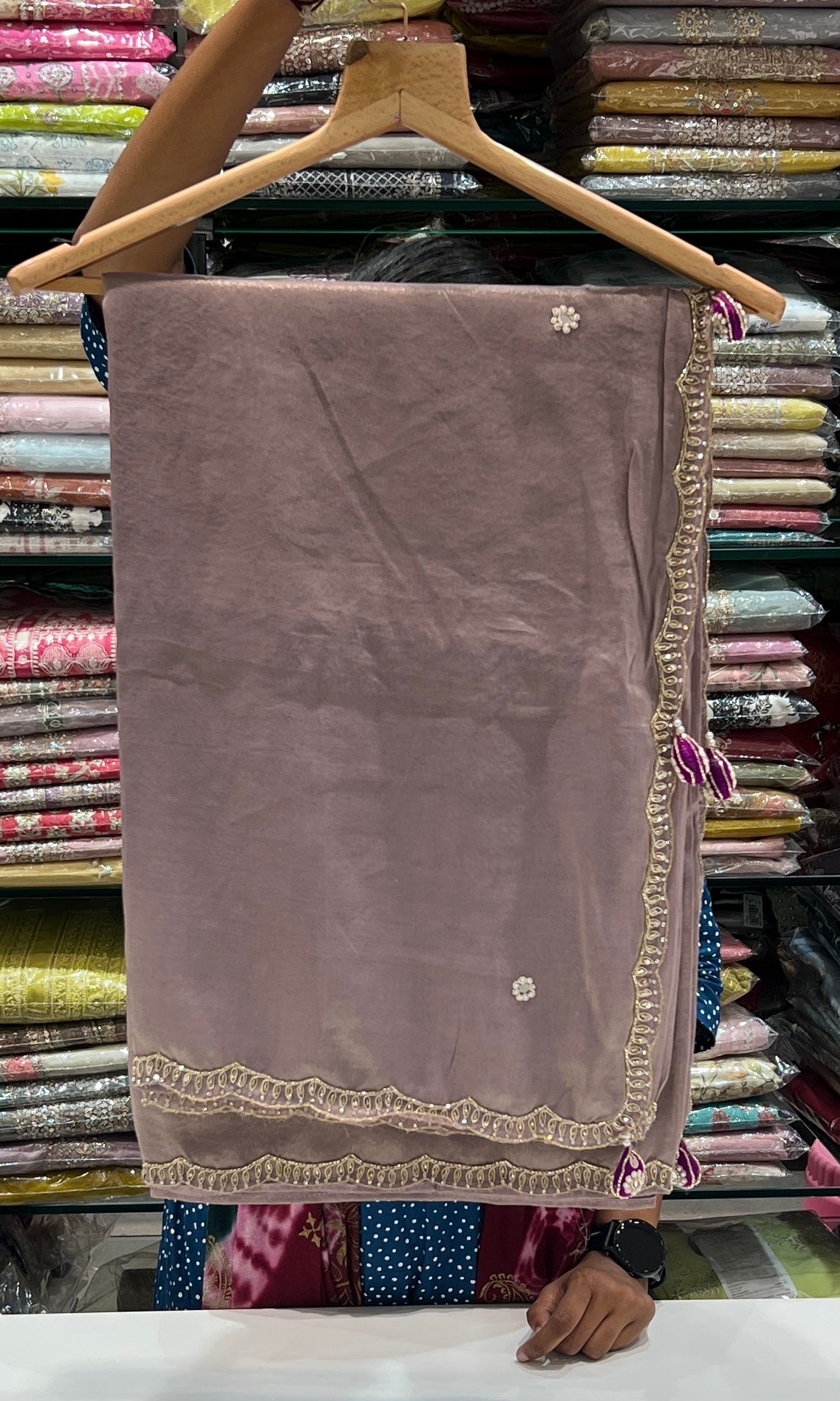 Grey saree with ready blouse 4321