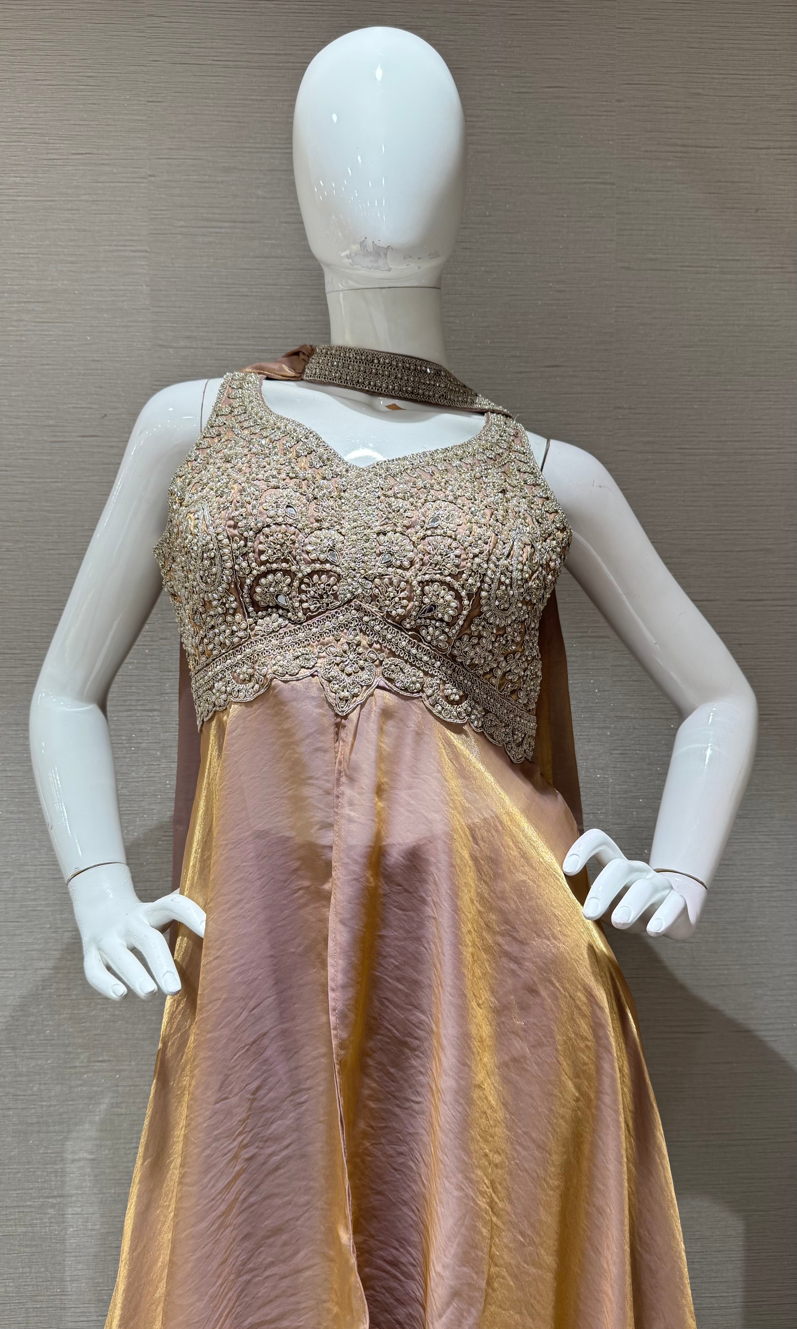 Moee Shimmer Tissue Anarkali & Palazzo set
