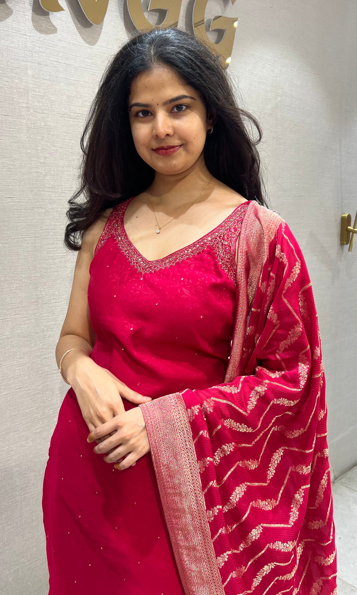 Pink Chanderi Embroidered Kurta set with Dupatta