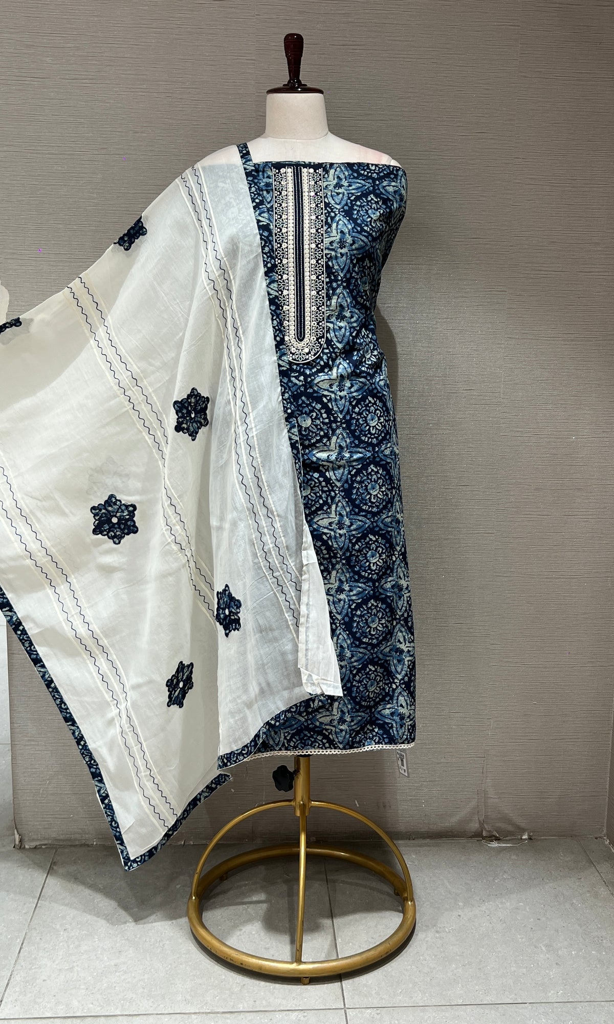 Blue dress material