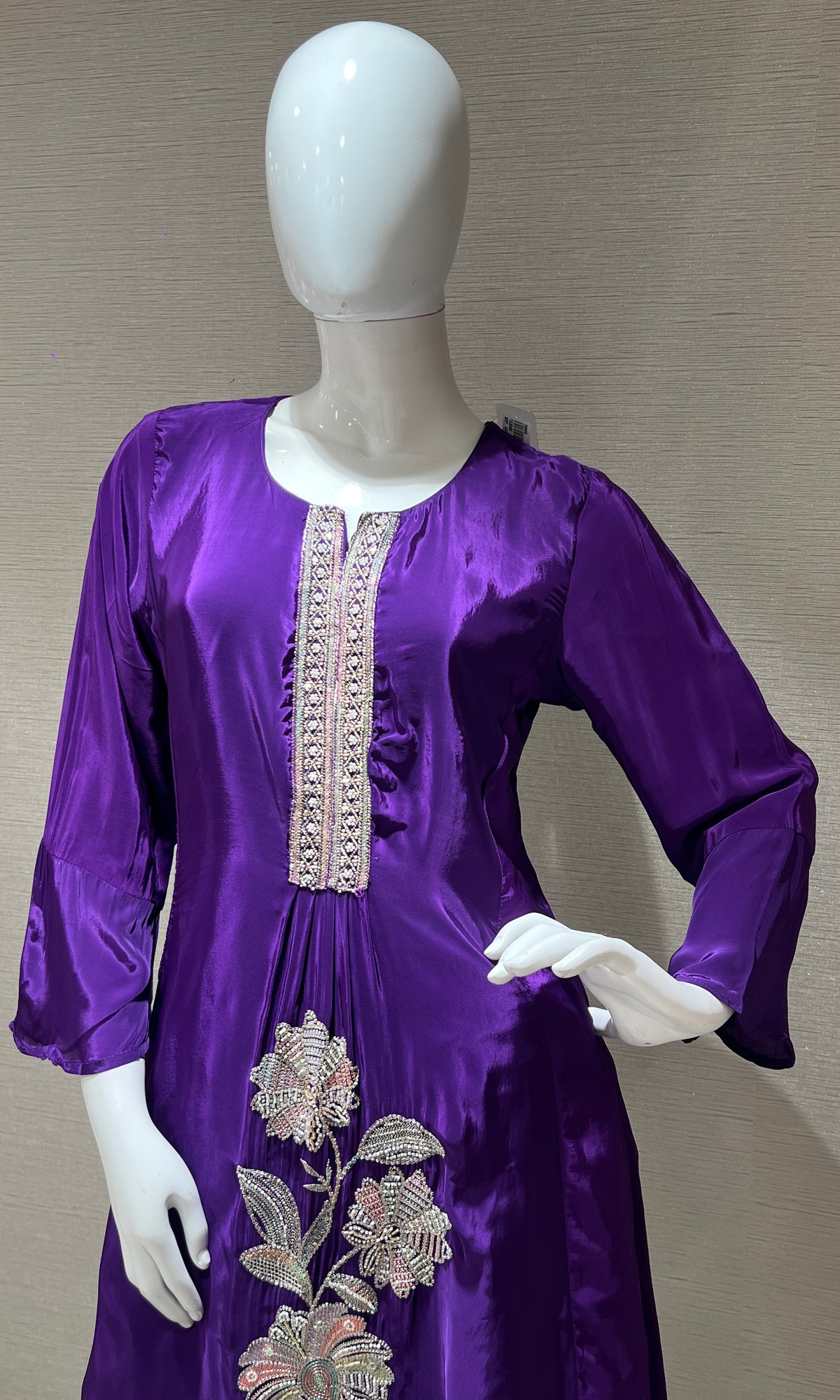 Purple silk kurta set