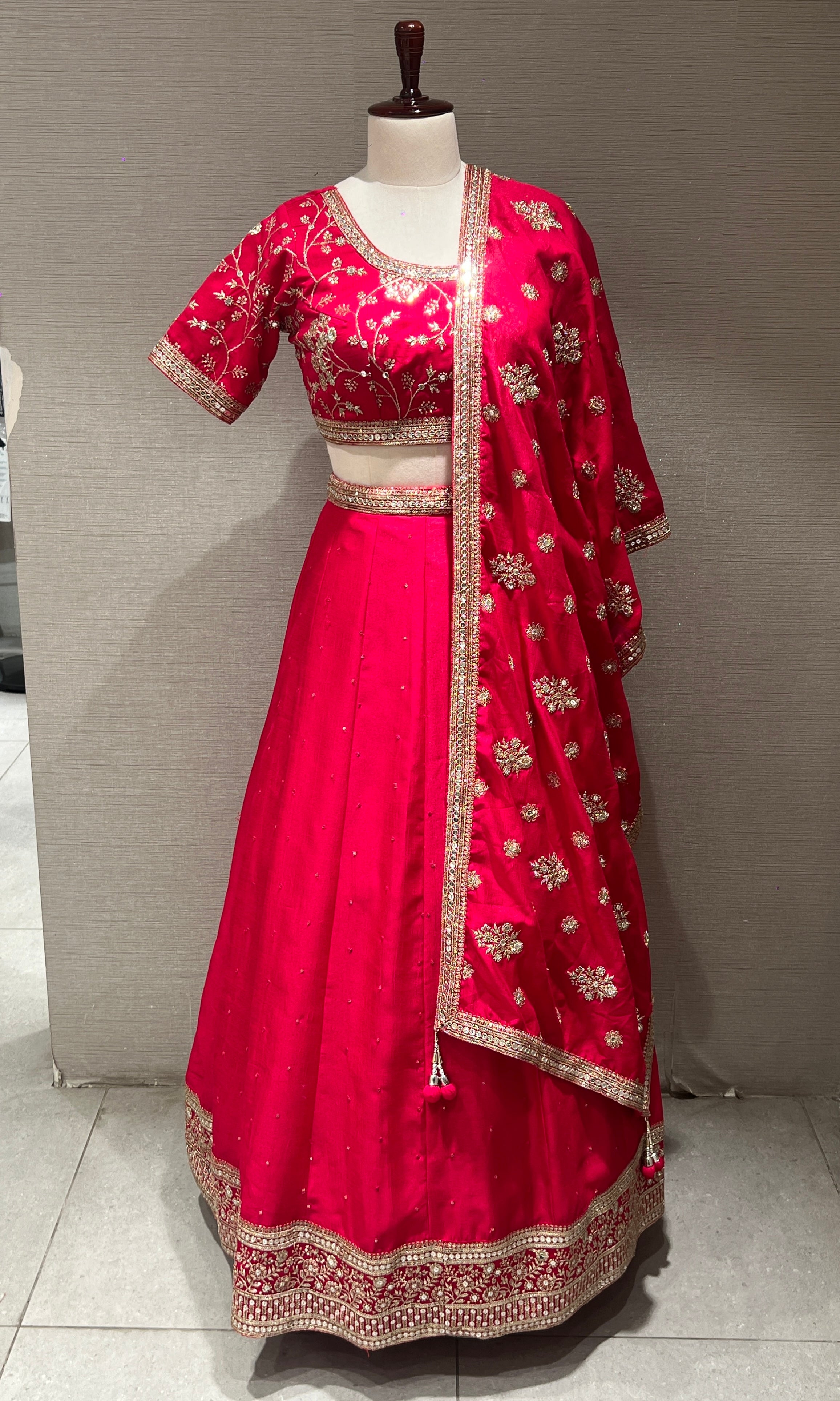 Royal Rani Pink EMBROIDERED Lehenga