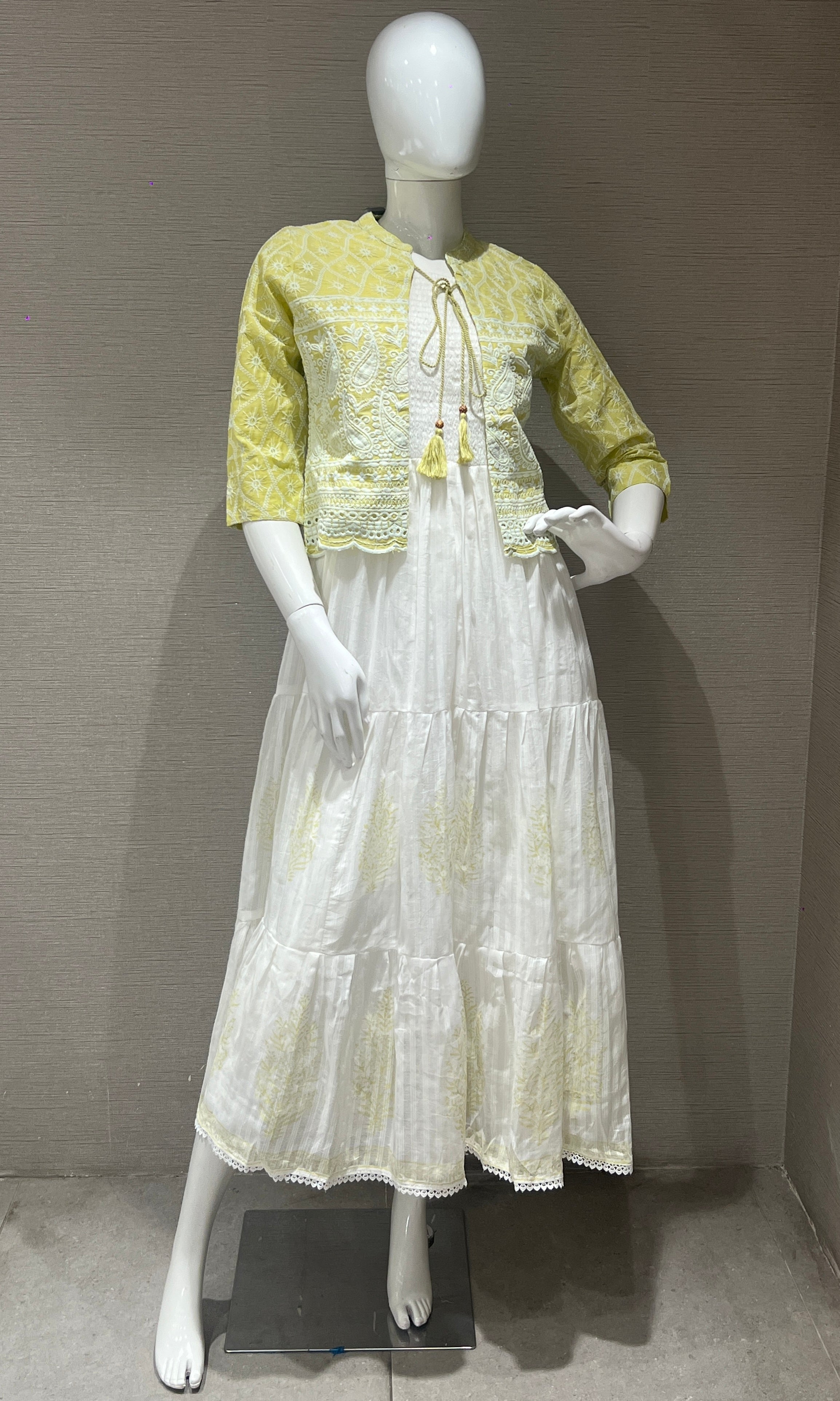 Green Anarkali gown with jacket