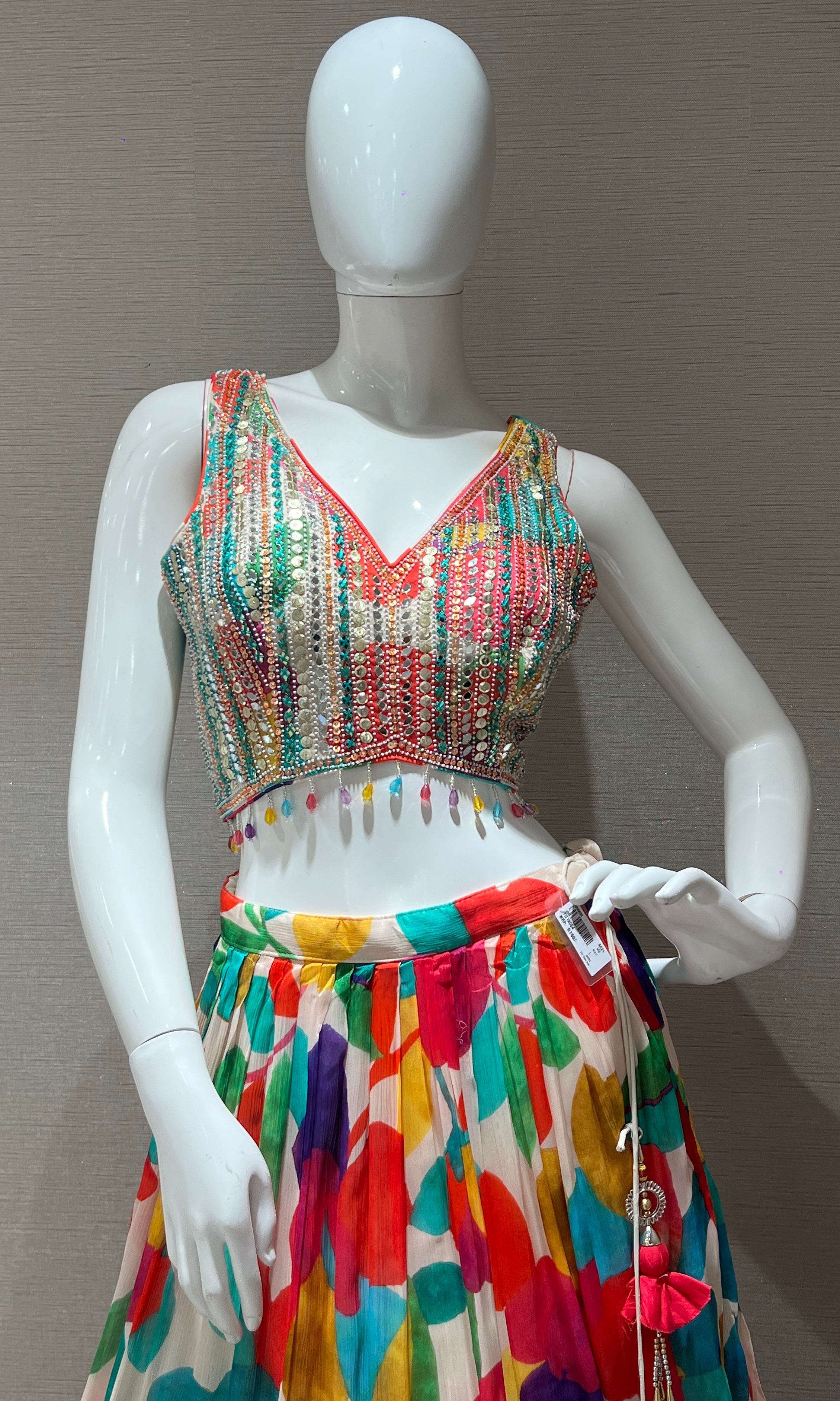 Multicolor Floral Embroidered Lehenga